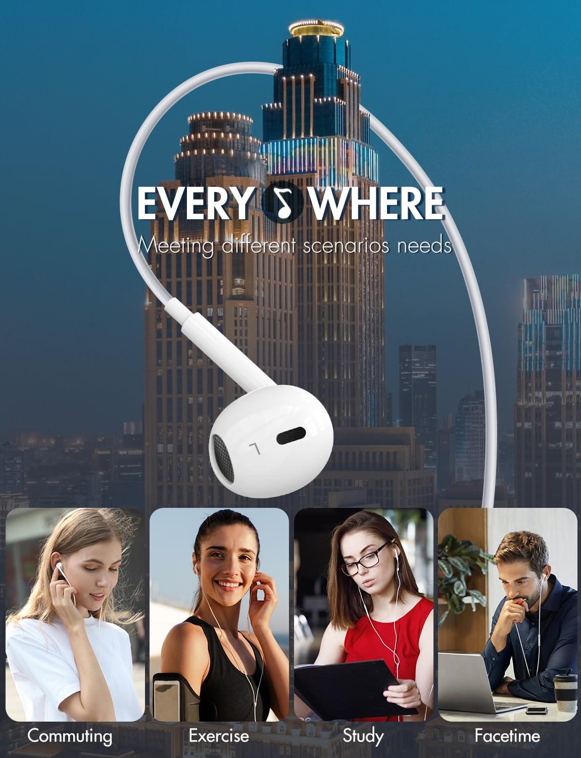 Antool USB C Headphones, 【Ultra Clear Calls & no Noise】 Earbuds Wired for iPhone 16/15 USBC Headphones,Compatible with iPhone/Android/Galaxy/iPad【2 Pack】 - Image 7