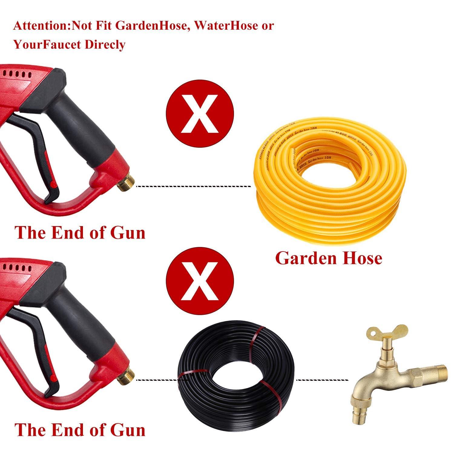 Hourleey Pressure Washer Gun, Red High Power Washer Gun with Replacement Wand Extension, 5 Nozzle Tips, M22 Fittings, 40 Inch, 5000 PSI - Image 3