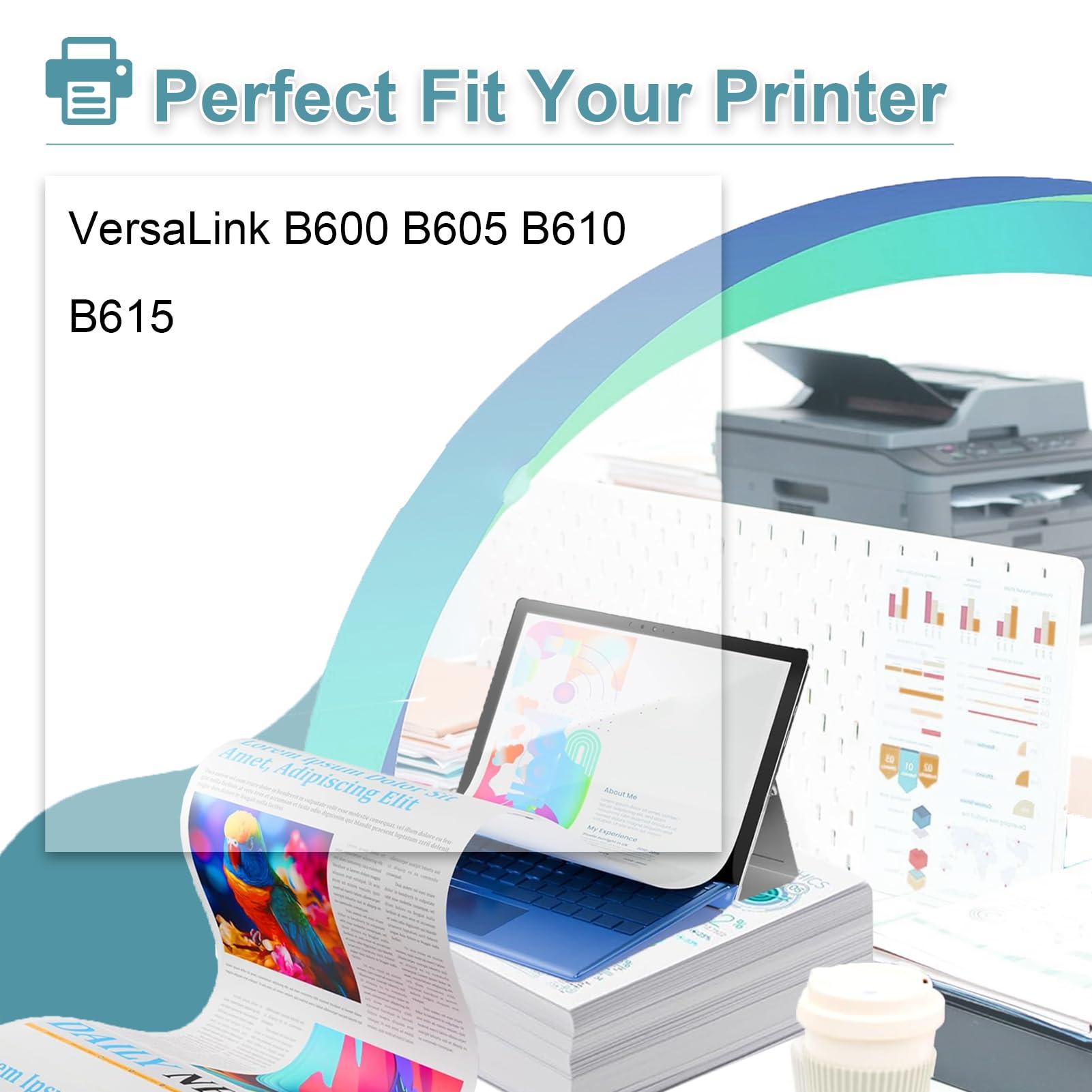 106R03944 Toner Cartridge Compatible for Xerox 106R03944 Black Toner Replacement Cartridges, High Yield with Chip, Work for Xerox VersaLink B600 B605 B610 B615 Printers, 1 Pack(46,700 Pages) - Image 2