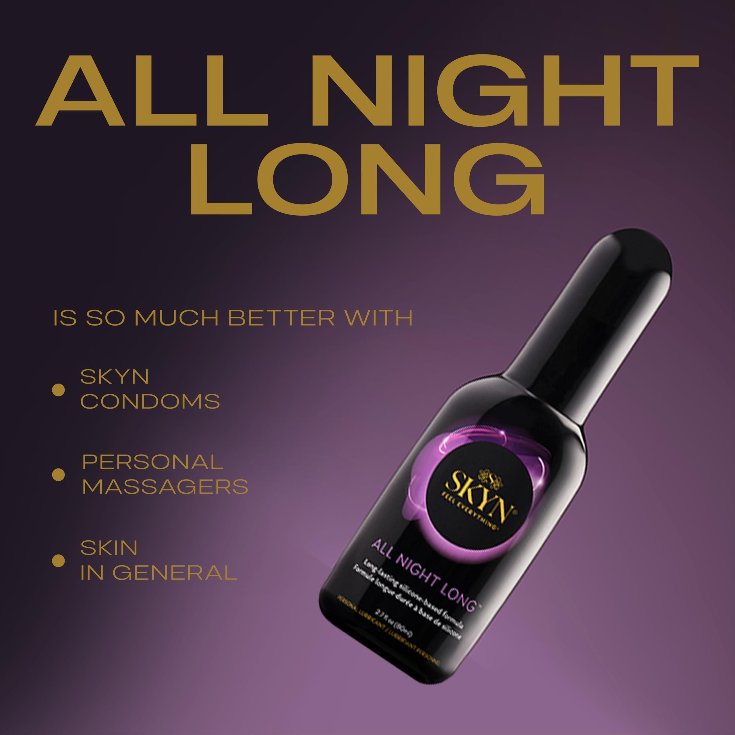 SKYN All Night Long Silicone-Based, Long Lasting Lube (2.7 oz) for Men, Women and Couples, Safe with Latex and Non-Latex Condoms - Image 6