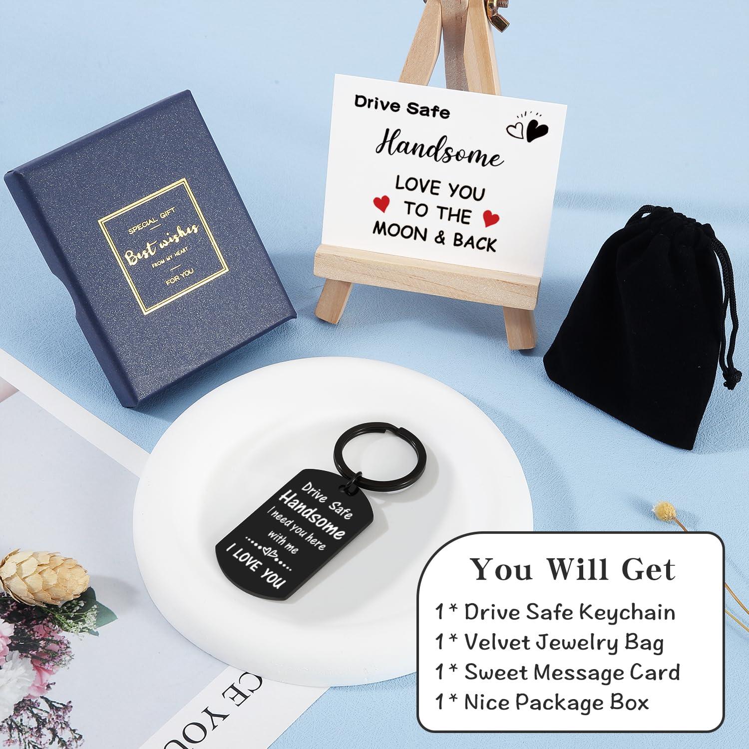 Valentines Day Gifts for Men Boyfriend Him Husband, Drive Safe Keychain for Birthday Christmas Fathers Day, Stocking Stuffers - Image 6