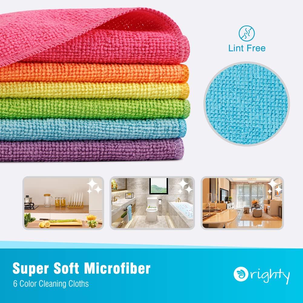 Orighty Microfiber Cleaning Cloth Pack of 12, Highly Absorbent Cleaning Supplies, Lint Free Cloths for Multiple-use, Powerful Dust Removal Clean Rags for House, Kitchen, Car Care(12x12 inch) - Image 2