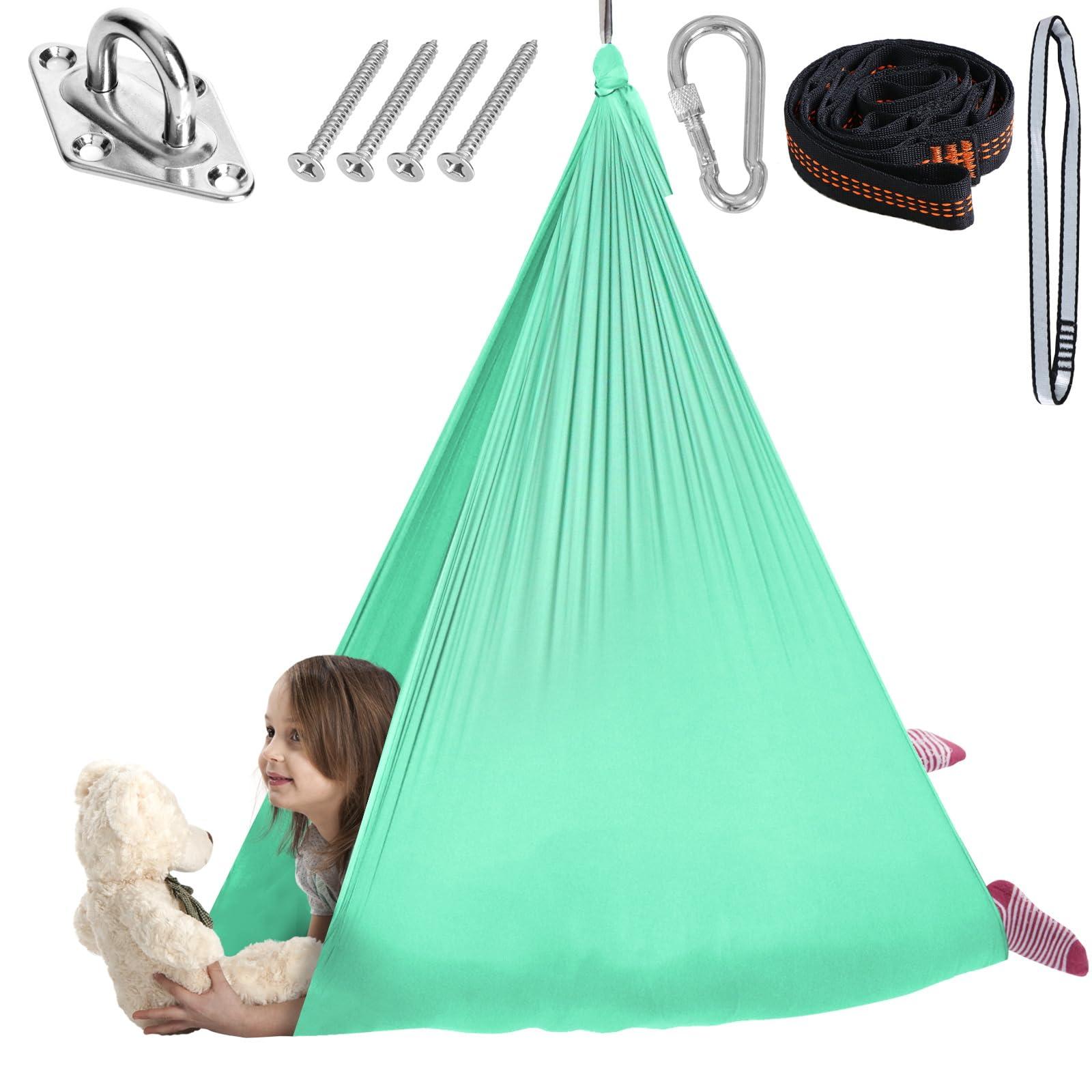 Chihee Sensory Swing Therapy Swing Hammock Indoor Outdoor for Kids,Hardware Included,Soft Breathable Nylon Cuddle Swing Joy Hammock for Child Adult with Autism,ADHD,Aspergers,Sensory Integration