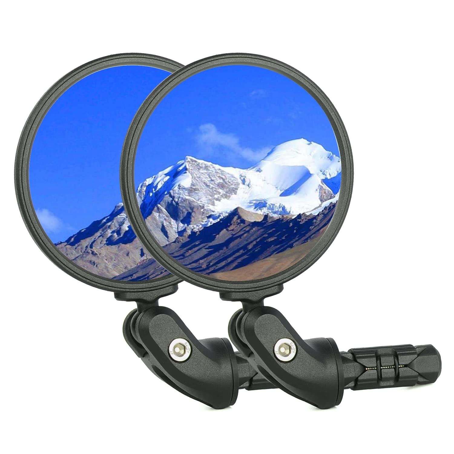 BriskMore Bike Mirrors,Bike Bar End Mirror, HD Glass Convex Lens Bicycle Rearview Mirror, Safe Cycling Rearview Mirror, Easy to Install