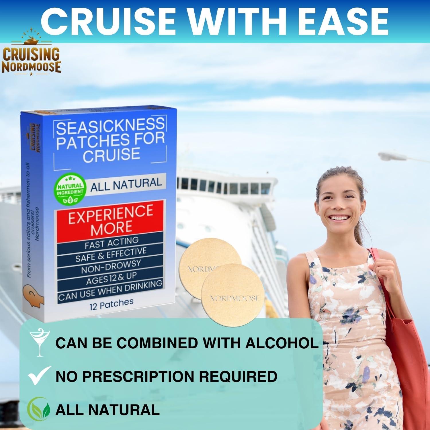 Nordmoose Sea Sickness Patches for Cruise - All Natural Motion Sickness Relief for Cruise - Non Drowsy Behind Ear Seasickness Solution for Cruise - Image 3