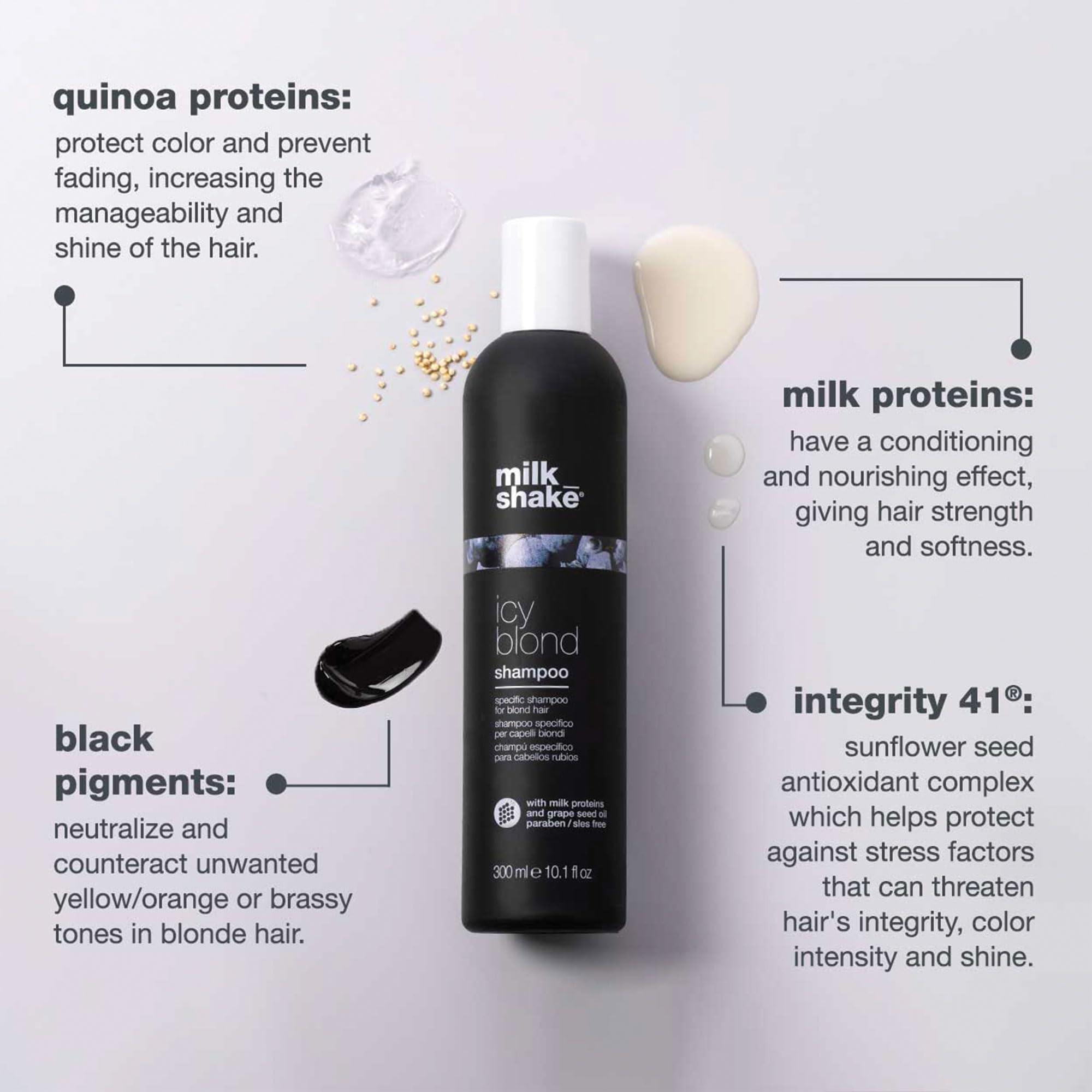 milk_shake icy blond shampoo | sulfate-free toning shampoo with black pigment to cool brassy tones and enhance platinum blonde hair | ideal for maintaining icy, ash-toned color | 10.1 fl oz - Image 3