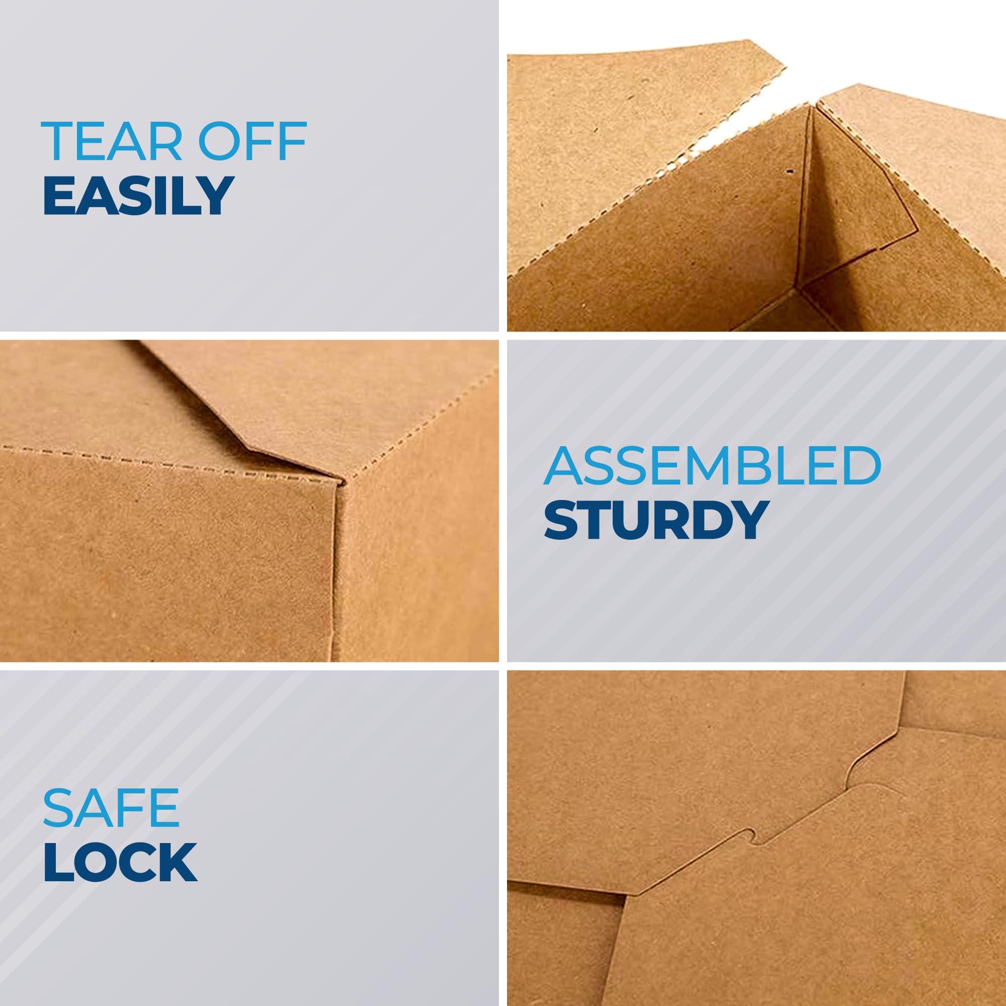 Paper To Go Boxes for Food [50 Pack - 30 Oz], Cardboard Take Out Food Containers Boxes | Kraft Fold Takeout Small Disposable Lunch Box Packaging, Chinese Take Home Away Containers Catering Deliveries - Image 4