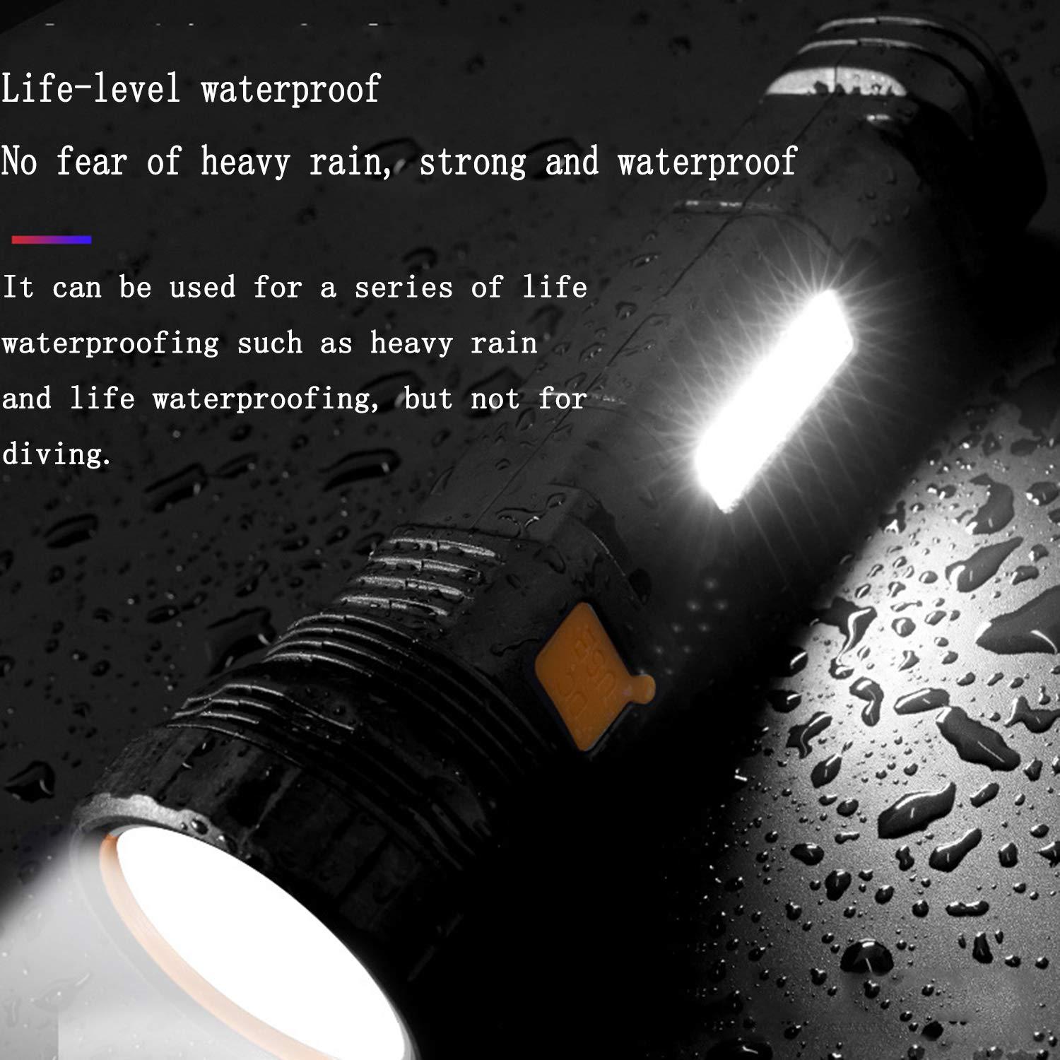 E-SHIDAI Solar/Rechargeable Multi Function 1000 Lumens LED Flashlight, with Emergency Strobe Light and 1200 Mah Battery, Emergency Power Supply and USB Charging Cable, Fast Charging (1PC) - Image 3