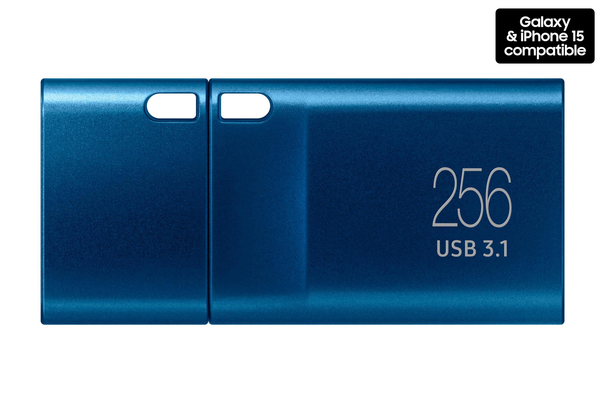 Samsung Type-C USB Flash Drive, 256GB, Transfers 4GB Files in 11 Secs w/Up to 400MB/s 3.13 Read Speeds, Compatible w/USB 3.0/2.0, Waterproof, 2022, Blue, MUF-256DA/AM - Image 2