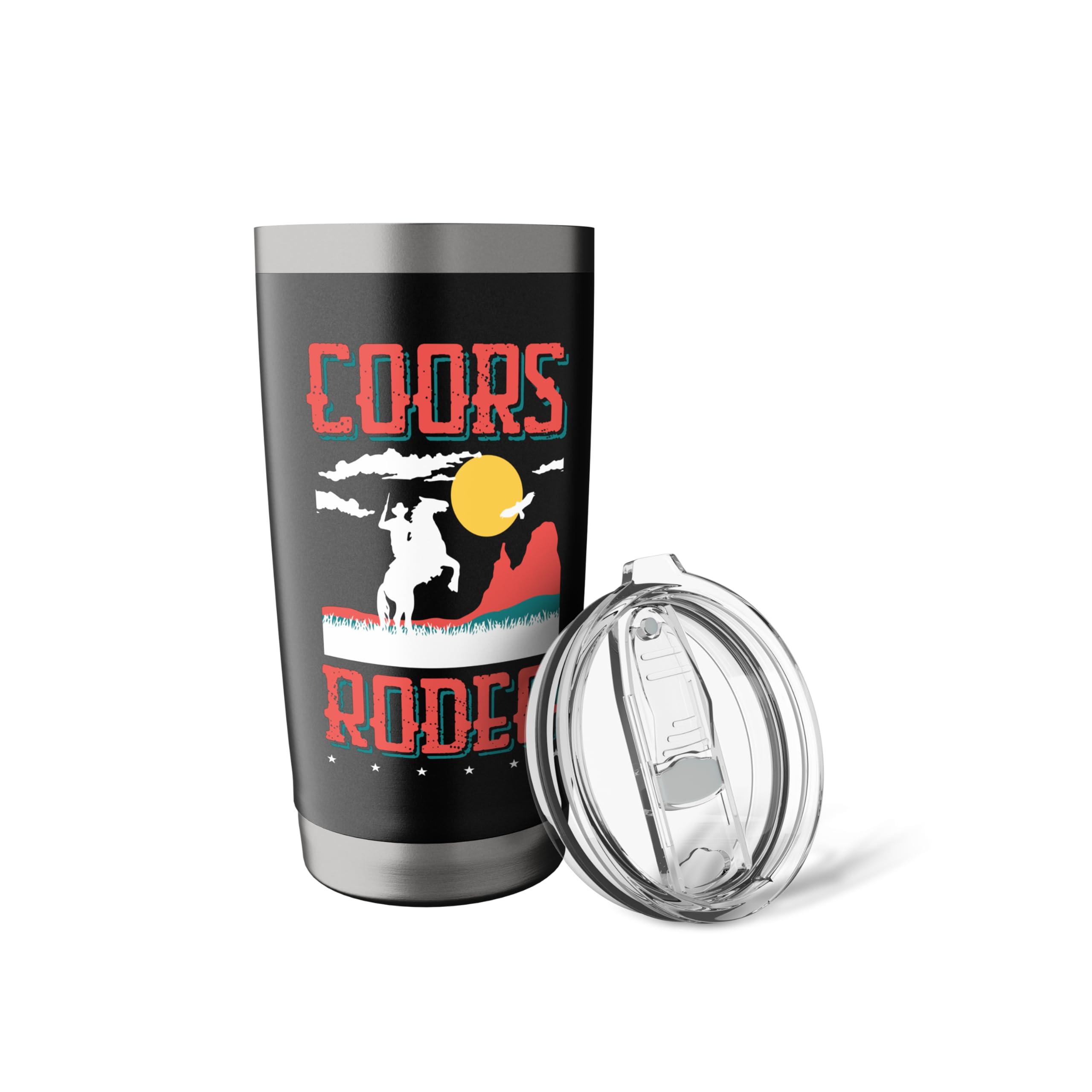 Retro Cowhide Riding Coors Cowboys Western Country Rodeo Stainless Steel Insulated Tumbler - Image 6
