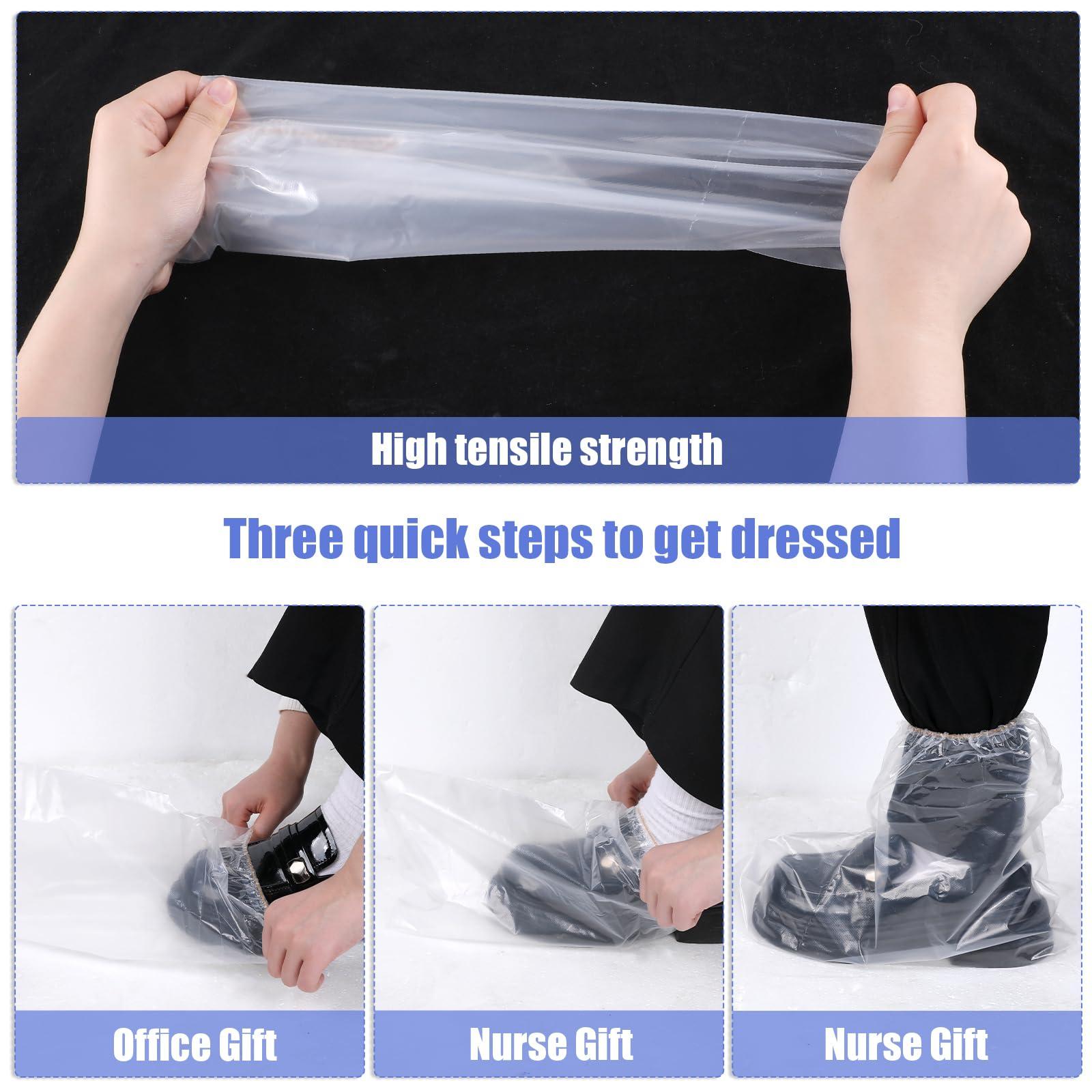 10 Pairs Shoe Covers Boot Covers Plastic Disposable Waterproof Shoe Covers, Shoes Cover for Rain, Rain Boot Shoe Covers, Plastic Boot and Shoe Covers, Non-Slip Outdoor Waterproof Shoe Protectors - Image 6