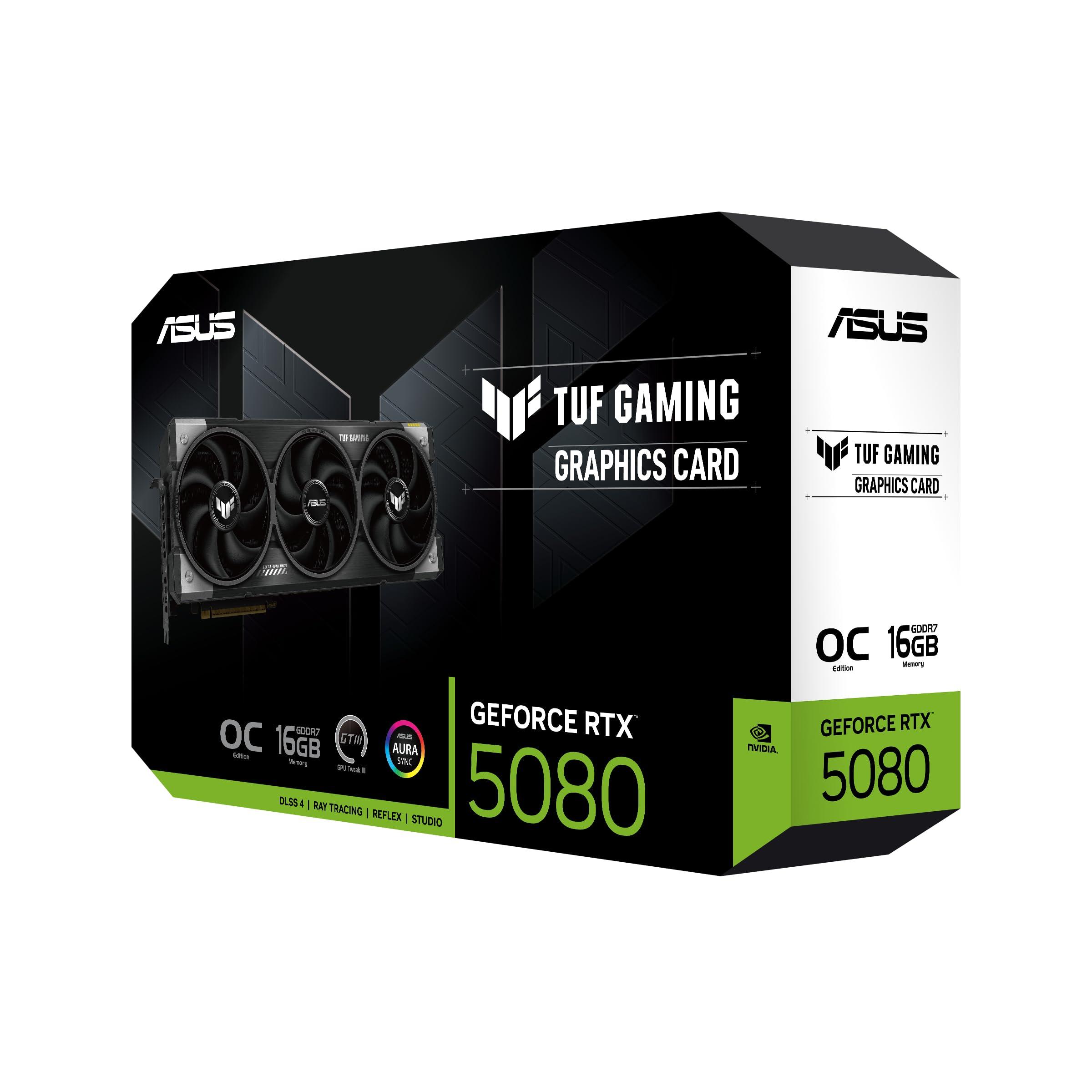 ASUS TUF Gaming GeForce RTX ™ 5080 16GB GDDR7 OC Edition Gaming Graphics Card (PCIe® 5.0, HDMI®/DP 2.1, 3.6-Slot, Military-Grade Components, Protective PCB Coating, axial-tech Fans, Vapor Chamber) - Image 19