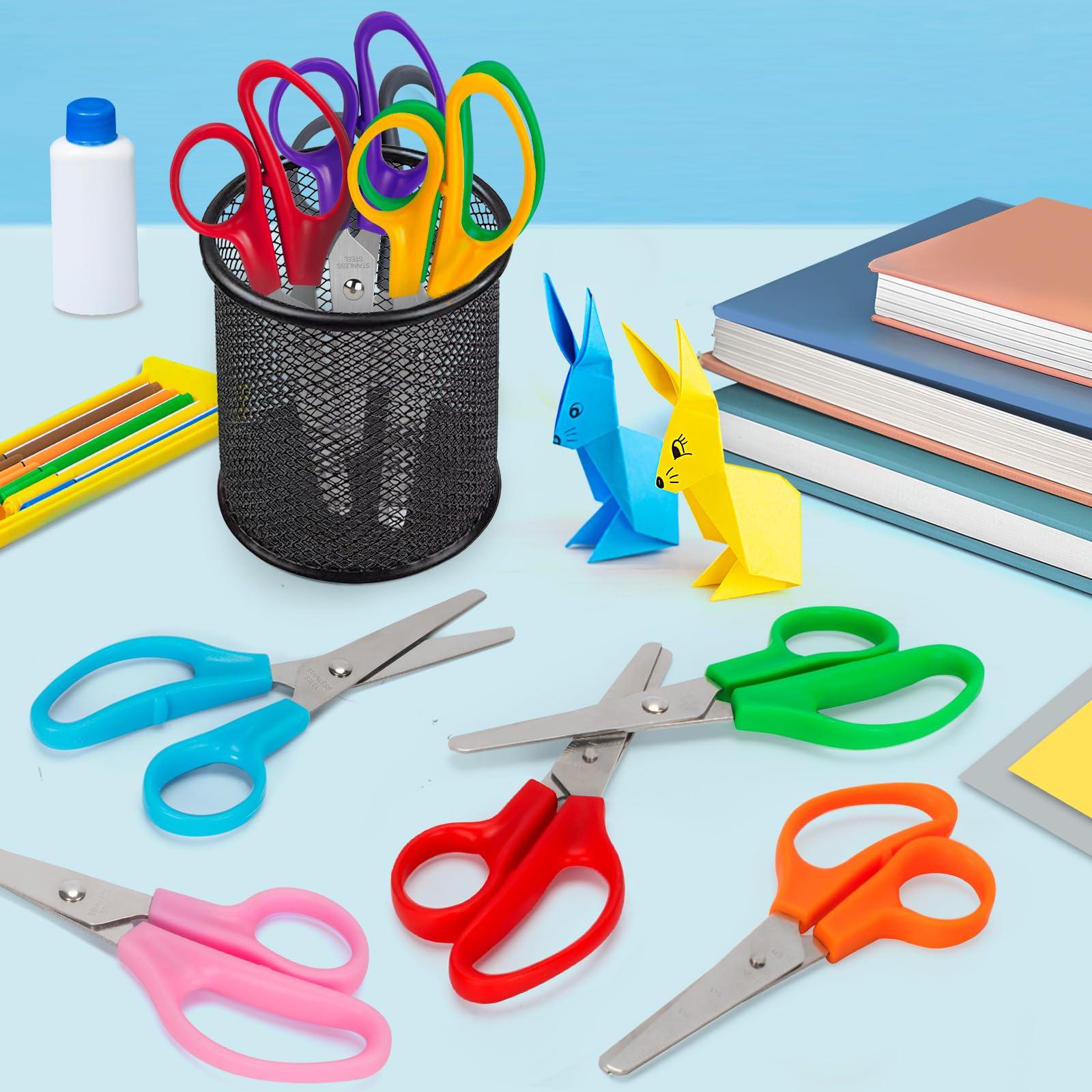 Toidgy 50 Pack Kids Scissors, 5 Inch Scissors Bulk for School, Blunt Tip Scissors for Kids Student Teacher,Kids Safety Scissor for Preschool Classroom Office Home,School Supplies Craft Cutting Paper - Image 5