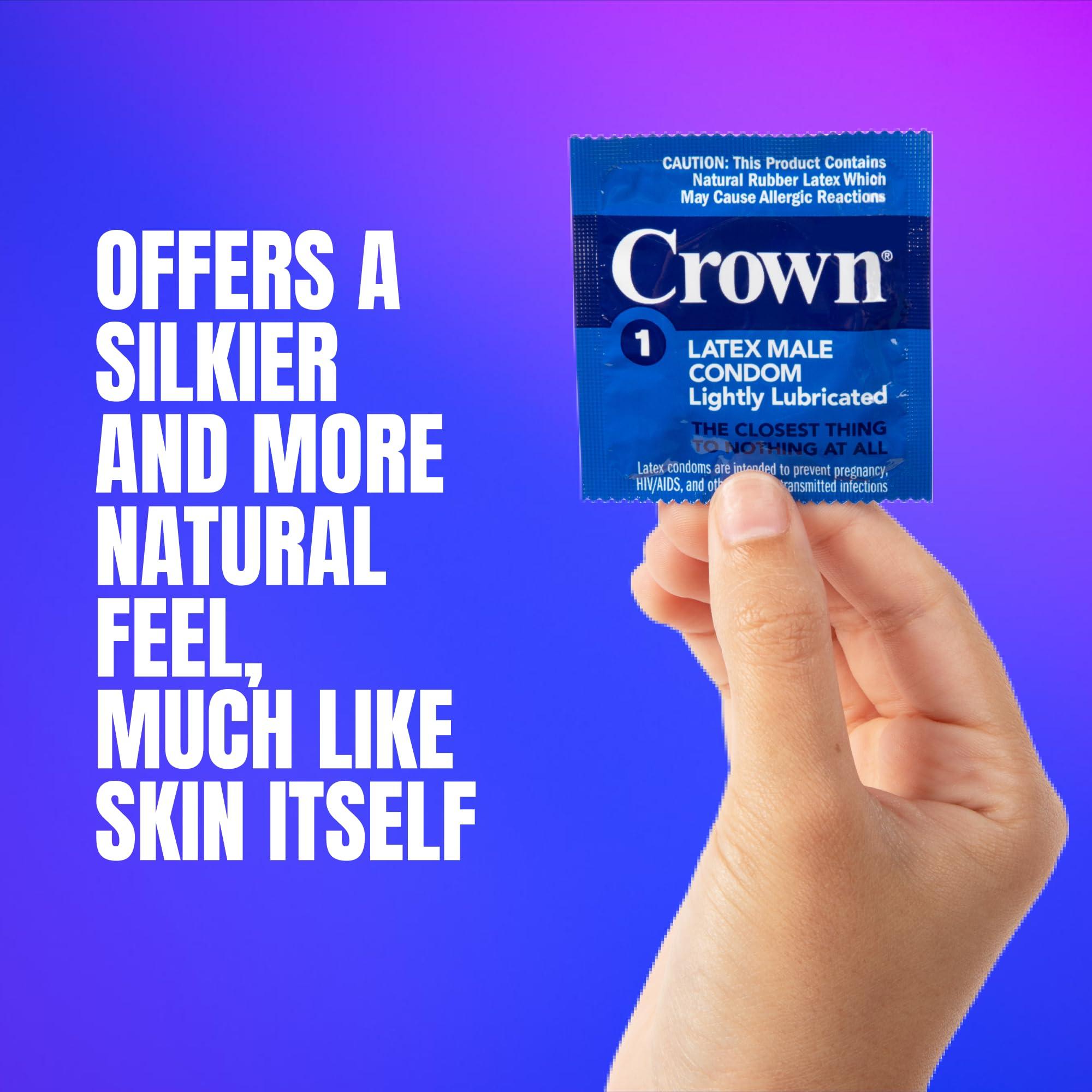 Crown Condoms — 100 Count — Lubricated Latex Condoms — Silkier, Thinner and Stronger (Pack of 100) - Image 4