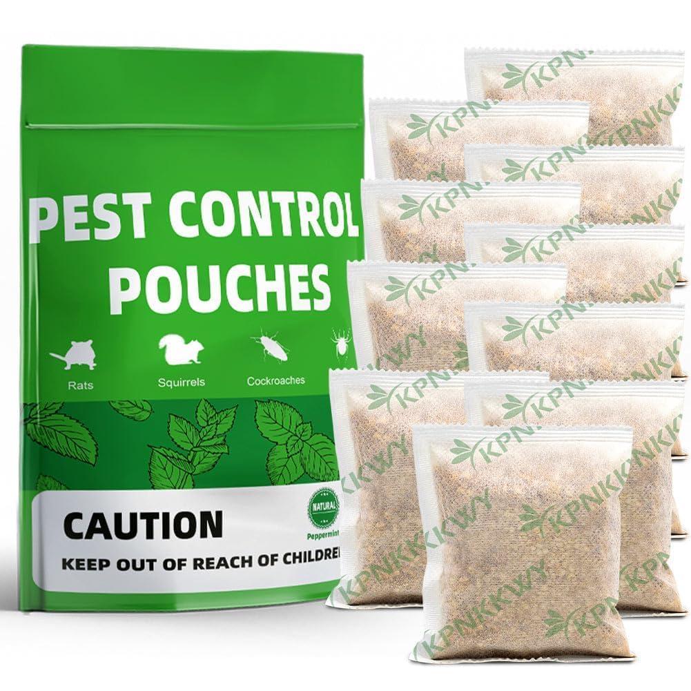 LAQDECDV Pest Control Pouches, Mouse Repellent, Mice Repellent Indoor, Peppermint Mice to Repel Rodents, Ant, Roach & Moth, Rodent Repellant, RV Rat Deterrent, Keep Mouse Away for Car-10 Pouches