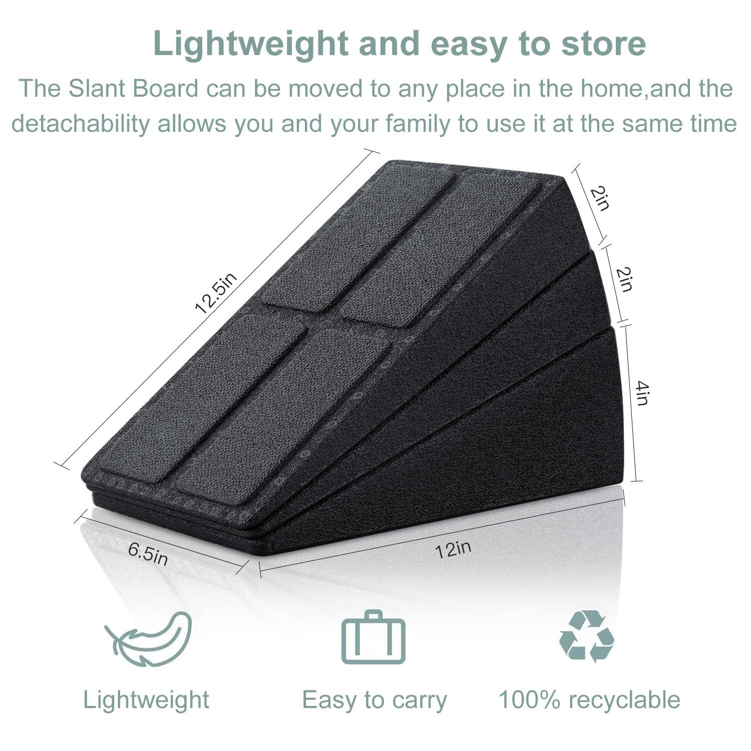 Slant Board 3pcs 12''Squat Wedge Calf Stretcher for Physical Therapy Equipment Plantar Fasciitis,Heel, Foot Stretching, Shin Splint, and Calf Stretch Wedge Improve Lower Leg - Image 2