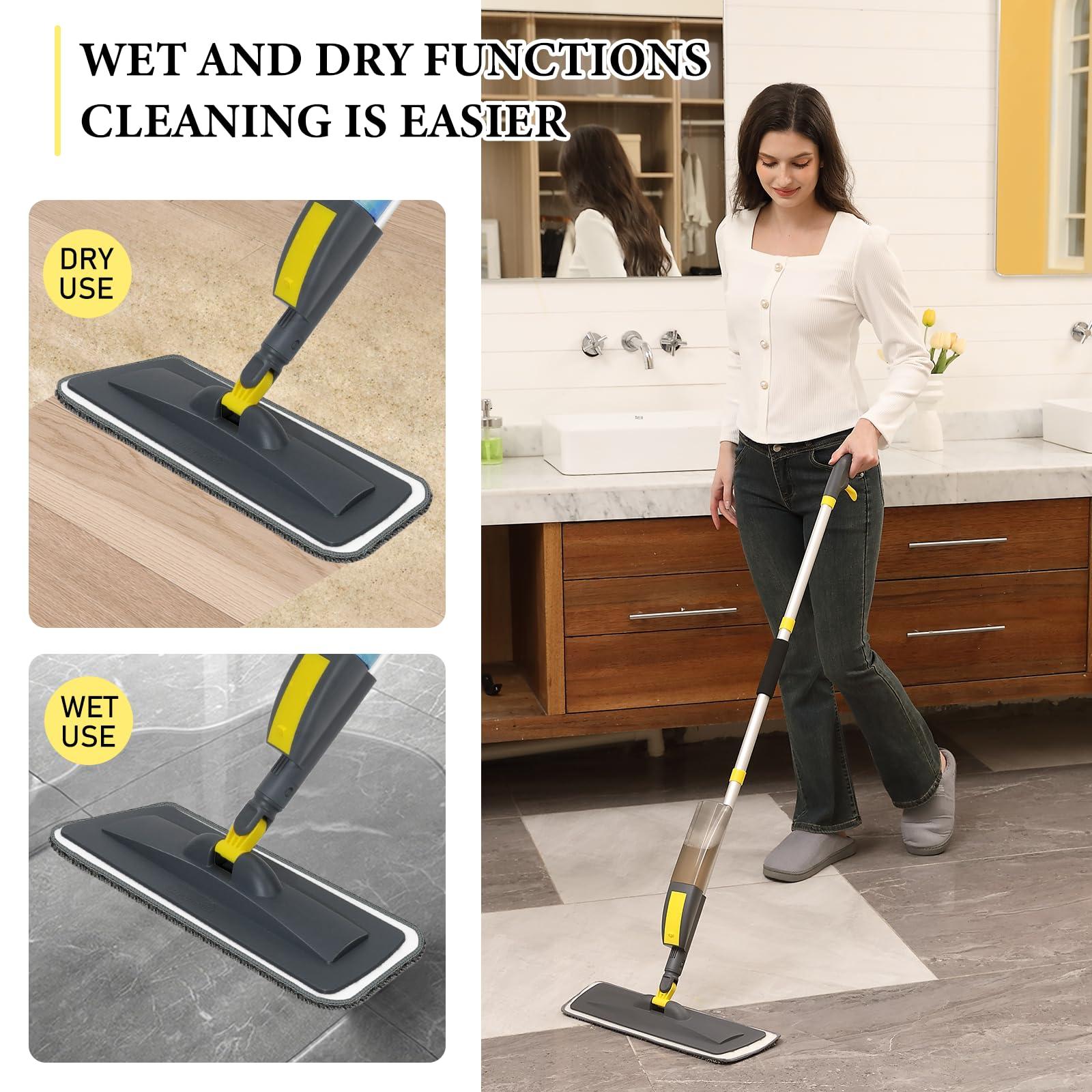 NileHome Mops for Floor Cleaning, Spray Mop with 400ml Refillable Bottle and 2 Replacement Pads Dry Wet for Household or Commercial Use Dust Mop for Hardwood Laminate Tile Ceramic - Image 6