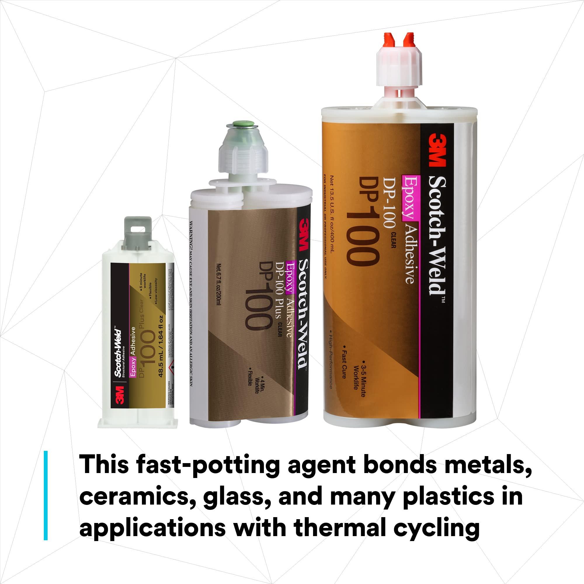 3M Scotch-Weld Epoxy Adhesive DP100 Plus, Clear, Professional Grade, Fast Handling and Cure, 48.5 mL (1.64 fl oz) Duo-Pak - Image 3