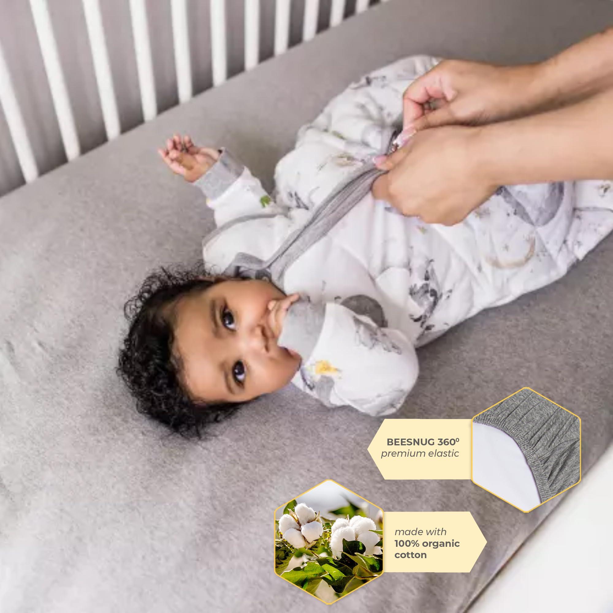 Burt's Bees Baby Essential Organic Cotton Fitted Crib Sheet, Breathable for Boy Girl Standard Crib & Toddler Mattresses - Image 3