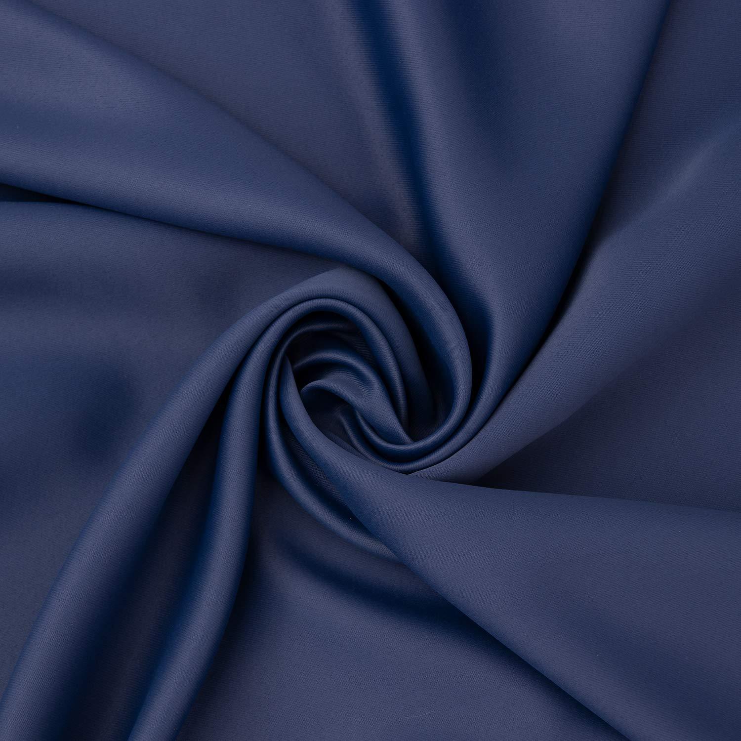 BGment Blackout Curtains for Bedroom 45 Inch Length - Room Darkening Drapes Thermal Insulated with Rod Pocket for Short Living Room Kitchen Bathroom Window, 42 x 45 Inch, 2 Panels, Navy Blue - Image 8