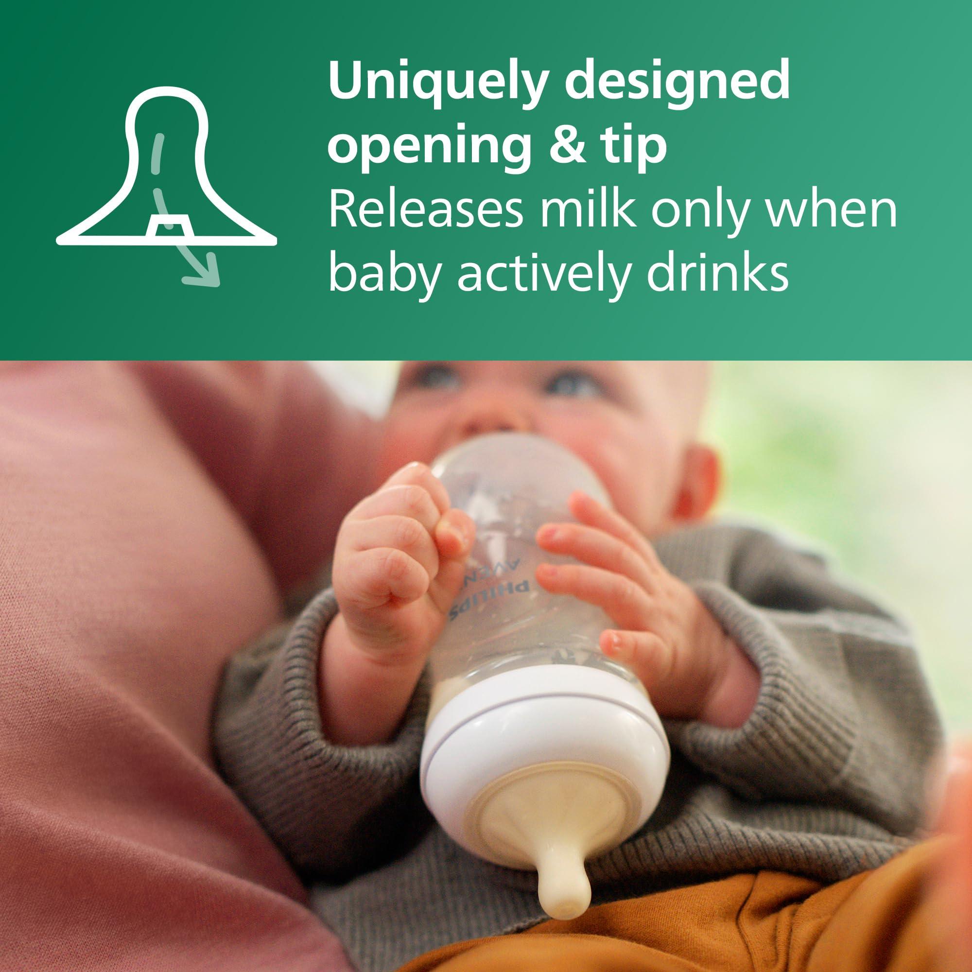 Philips Avent Natural Glass Baby Bottles with Natural Response Nipples (Medium Flow, Flow 3), 8oz, 4-Pack, SCY913/04 - Image 4
