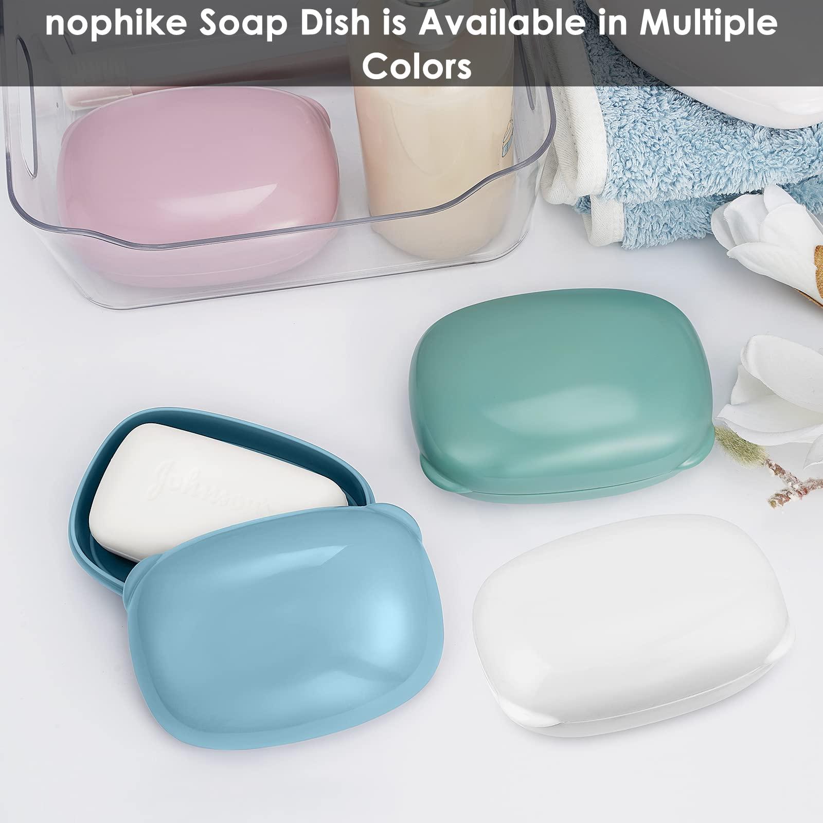 nophike Soap Holder with Lid 1 Pack，Travel Soap Container with Removable Draining Layer.Soap Dish for Home, Camping, Travel，Fashion Soap Box (White) - Image 3