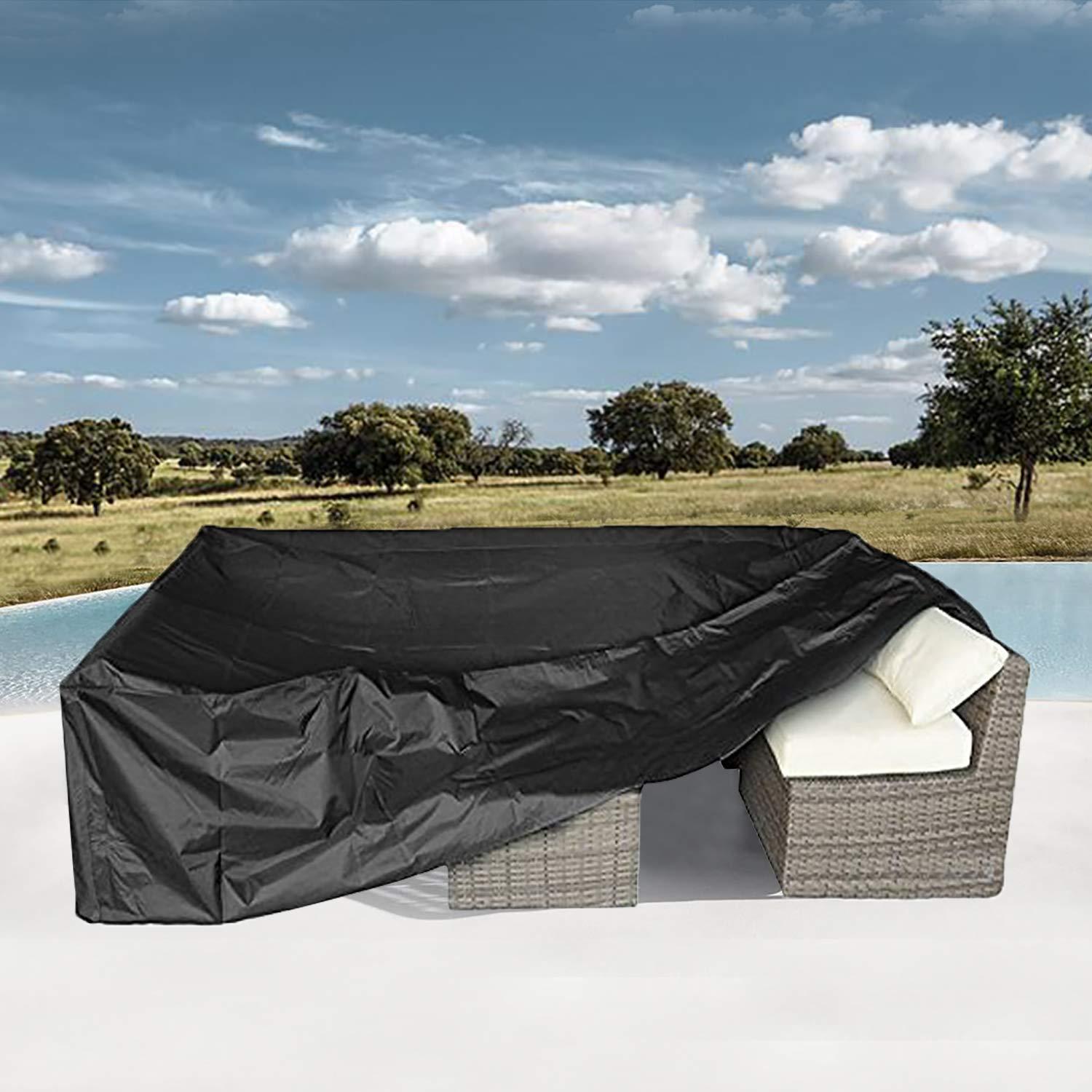 CKCLUU Patio Furniture Set Cover Outdoor Sectional Sofa Set Covers Outdoor Table and Chair Set Covers Water Resistant Large 315cm L x 160 cm W x 74 cm H - Image 2