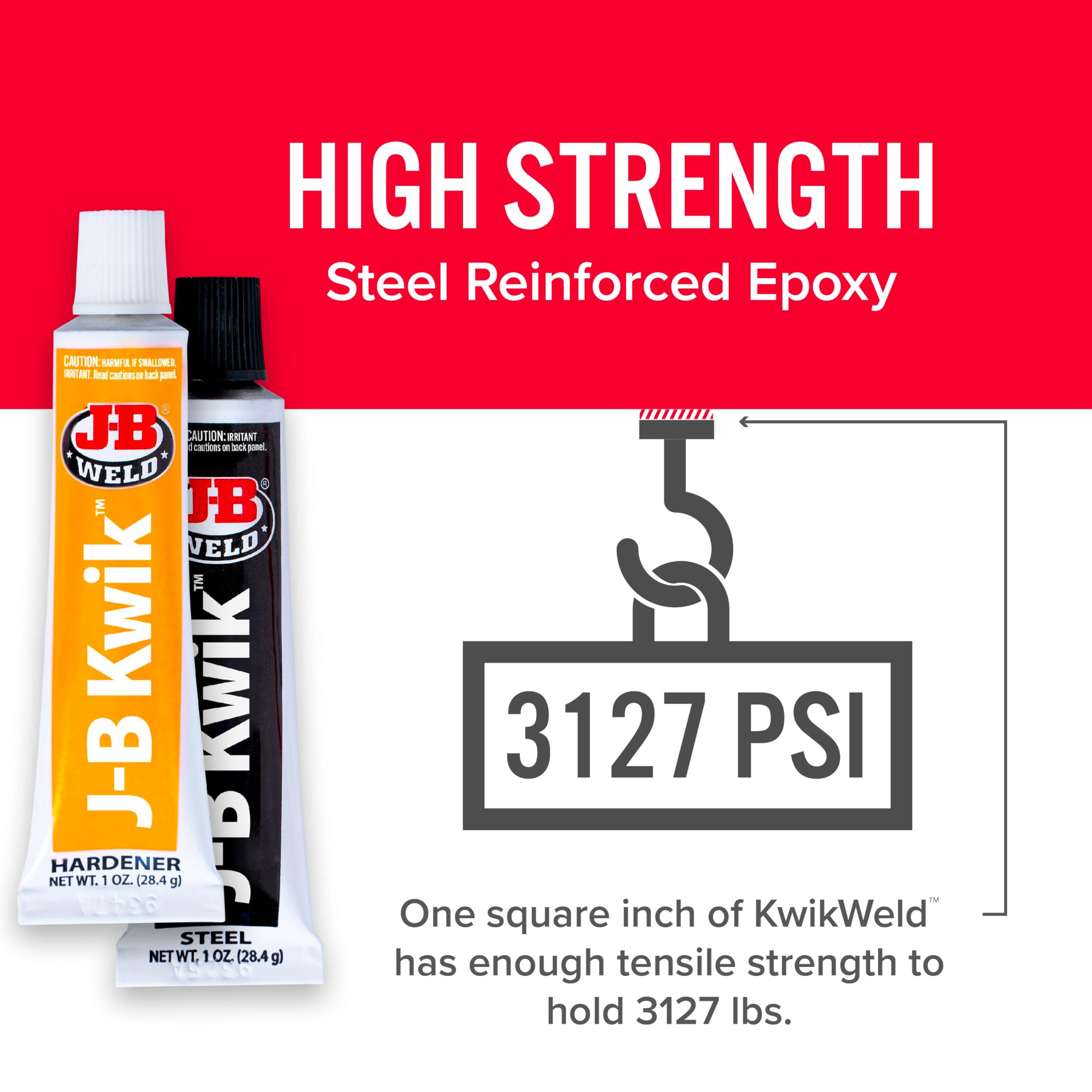 J-B Weld 8276 KwikWeld Quick Setting Steel Reinforced Epoxy - Dark Grey 2 oz - Image 3
