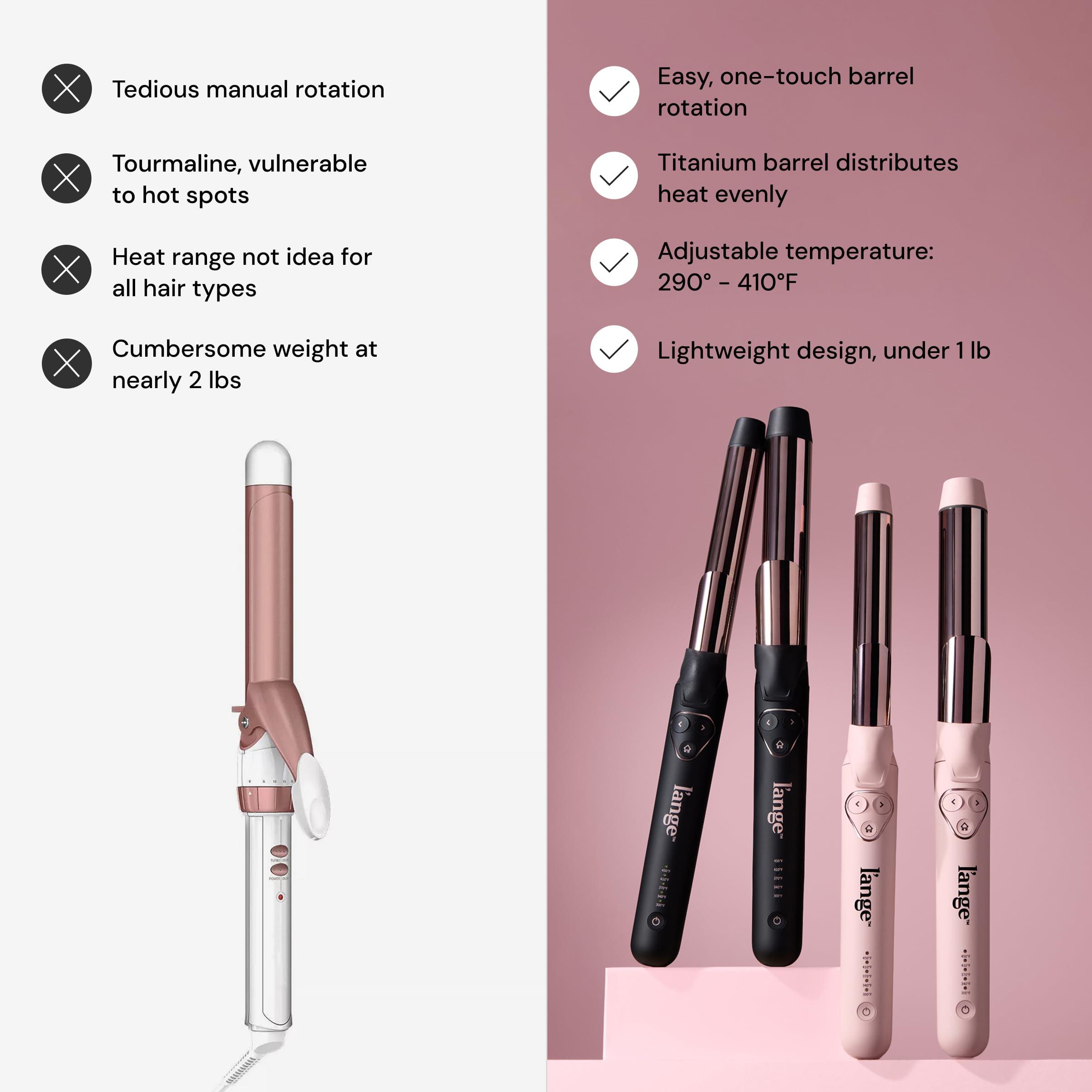L'ANGE HAIR Le Pirouette 32MM Titanium Rotating Curling Iron Self-Rotating Curler | Curls and Waves for Beginners and Pros | Premium Titanium Barrel | Black - Image 3