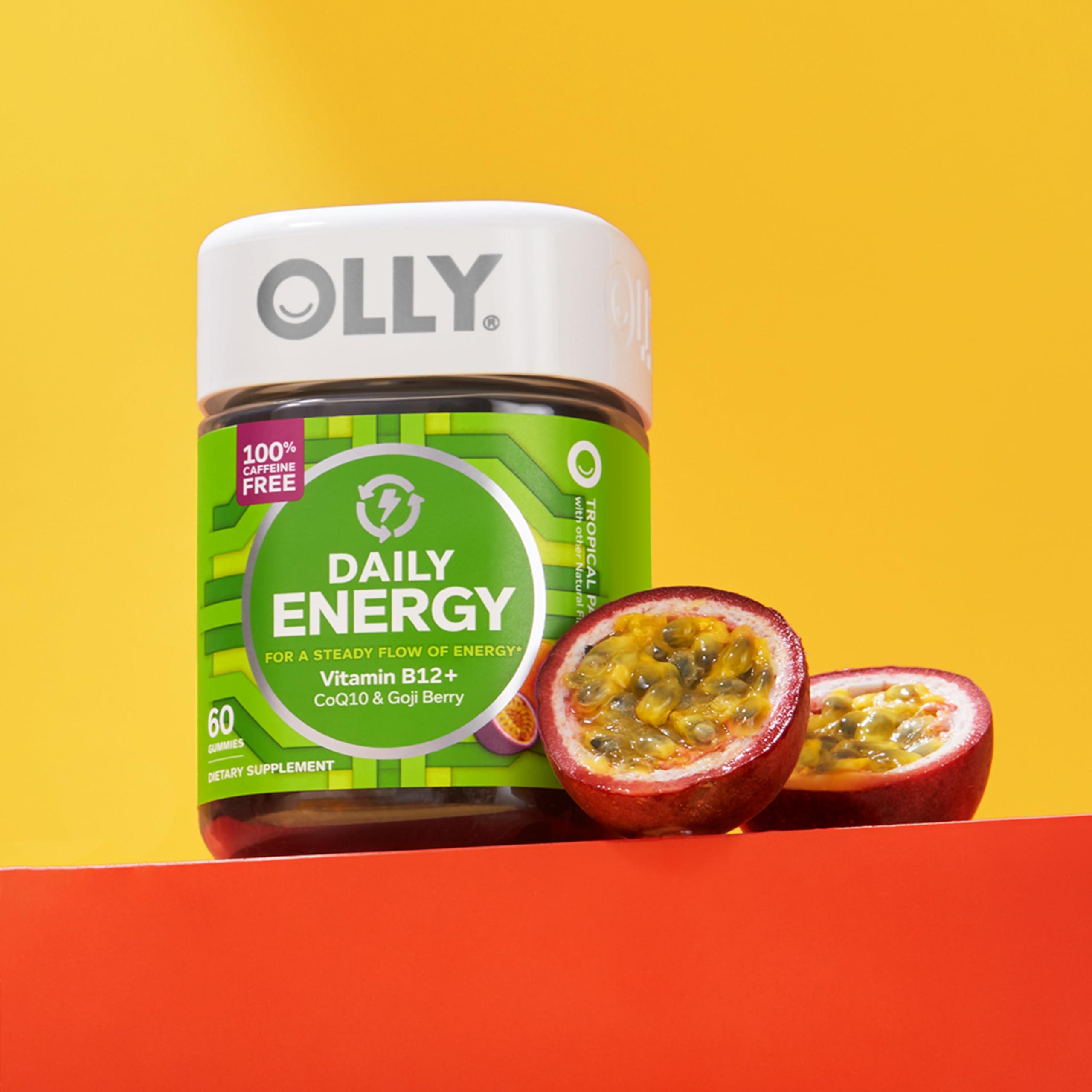 OLLY Daily Energy Gummy, Caffeine Free, Vitamin B12, CoQ10, Goji Berry, Adult Chewable Supplement, Tropical Flavor - 60 Count - Image 10