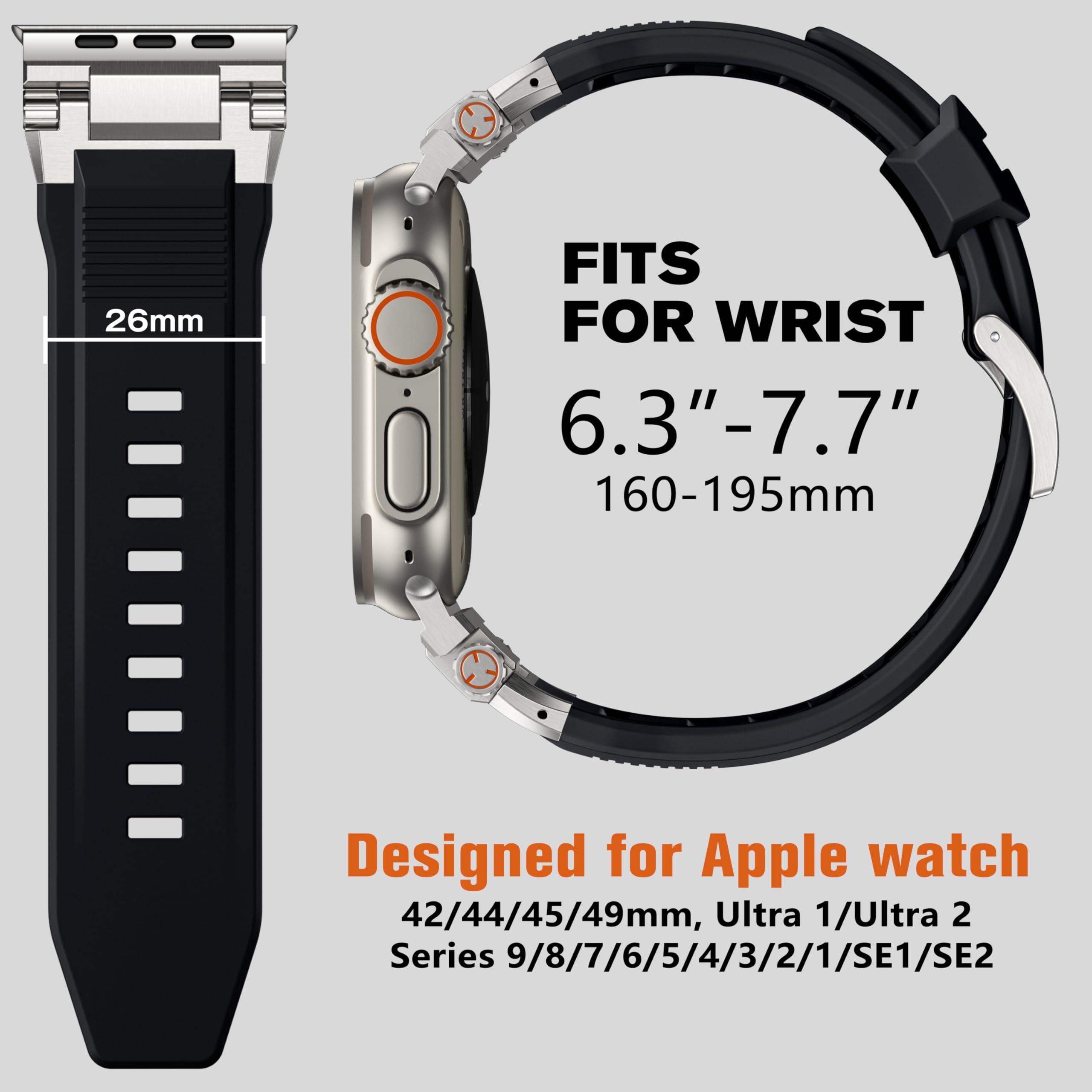 Bandletic Fidlock R-Nylon Magnetic Band + R-Steel FKM Band for Apple Watch Ultra 2 (42mm, 44mm, 45mm, 46mm, 49mm) - Green, Modern, Rally Design with Magnetic Quick-Release and Hook and Loop Closure - Image 9