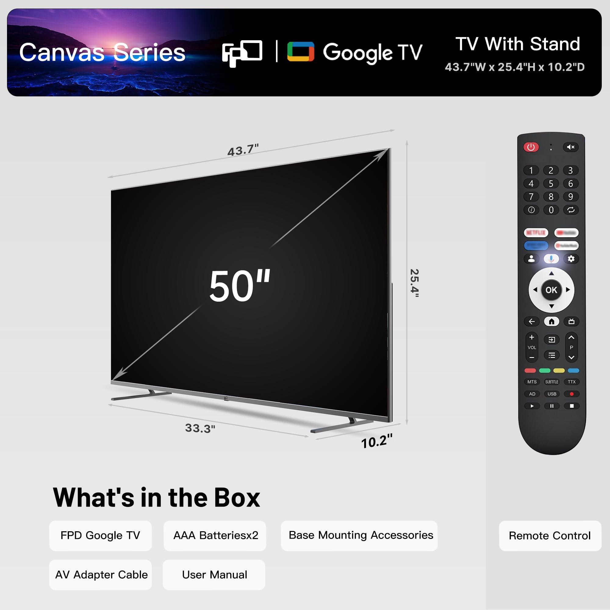 FPD CG50-C3 50 Inch 4K LED Smart TV with Google TV, Google Play Built-in, Google Cast, Stream Live Television, MEMC, UHD, HDR 10, Voice Remote, Dolby Atmos, Dolby Vision, 2024 - Image 7