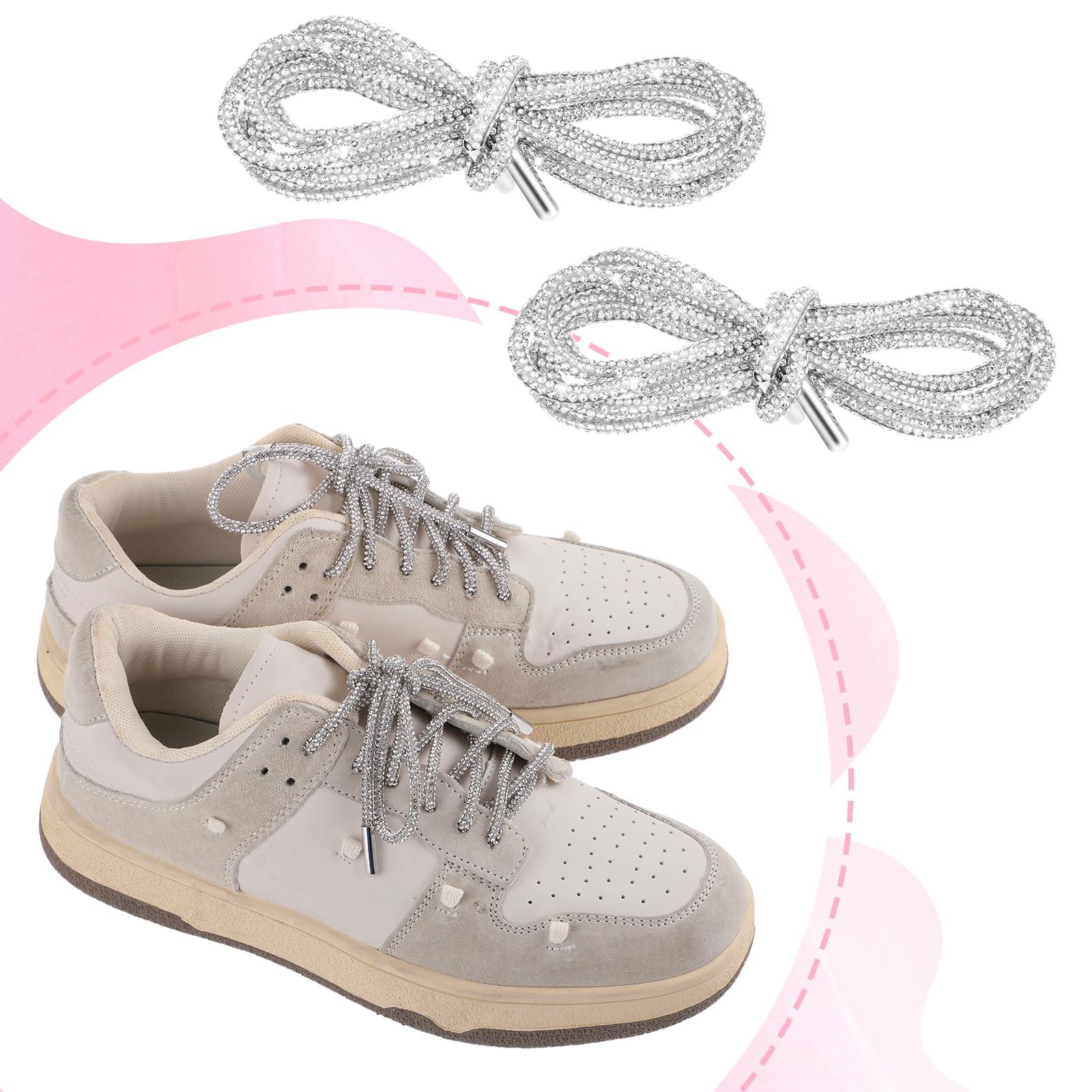 Teaaha 1Pairs (2 laces) Rhinestone Shoe Laces, Rhinestone Glitter Rope Rhinestone Laces Bling Shoe Laces, Bling Hoodie String - Image 5
