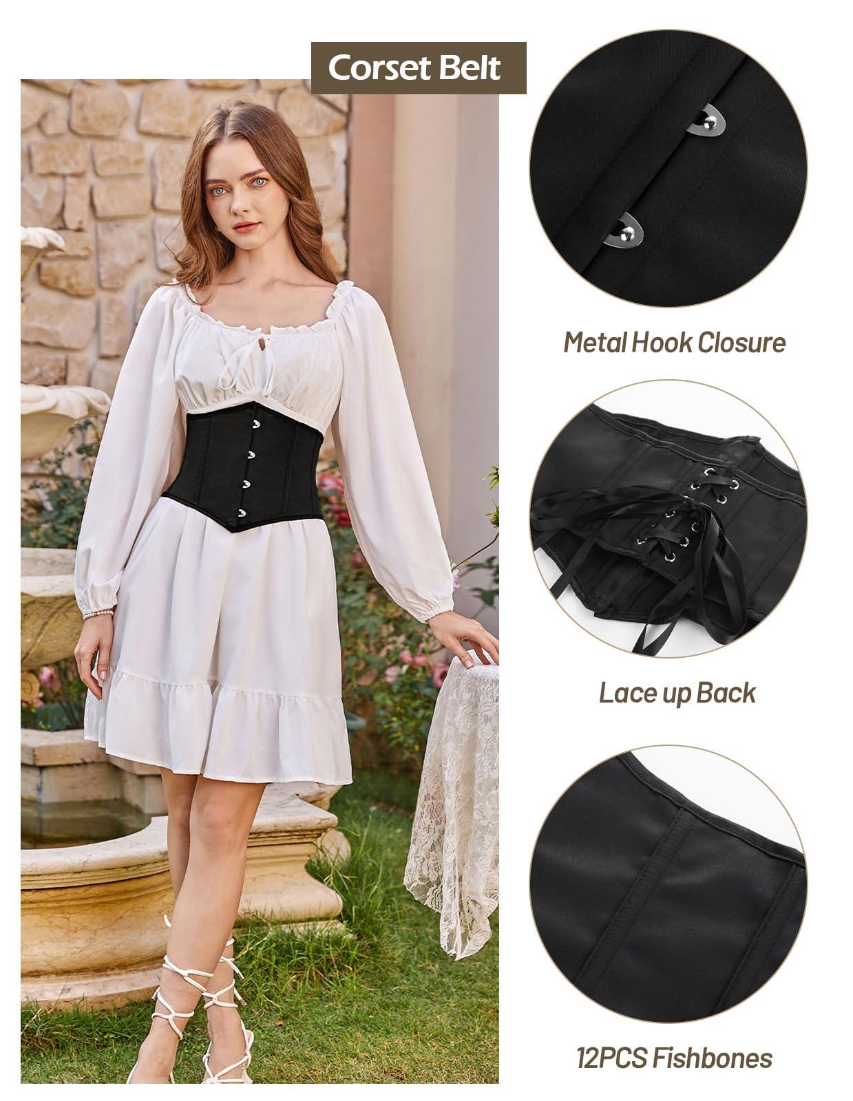 Scarlet Darkness Corset Belt for Women Fishbone Wide Waist Corset Pirate Belt - Image 3