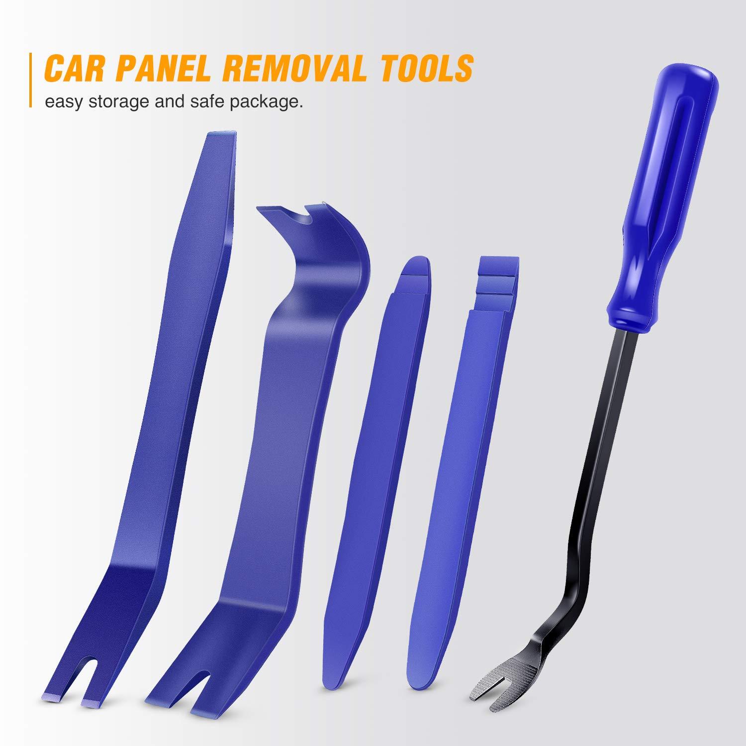 GOOACC 5PCS Auto Trim Removal Tool Kit No-Scratch Pry Tool Kit for Car Door Clip Panel & Audio Dashboard Dismantle -5PCS - Image 8