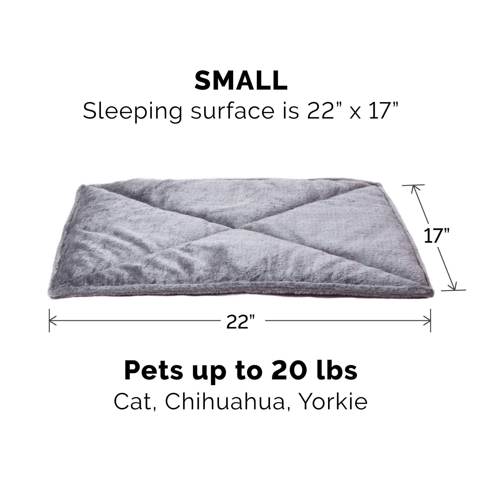 Furhaven Self-Warming Pet Bed – ThermaNAP Reflective Quilted Mat with Washable Faux Fur Cover for Cats & Small Dogs – Gray, Small - Image 2