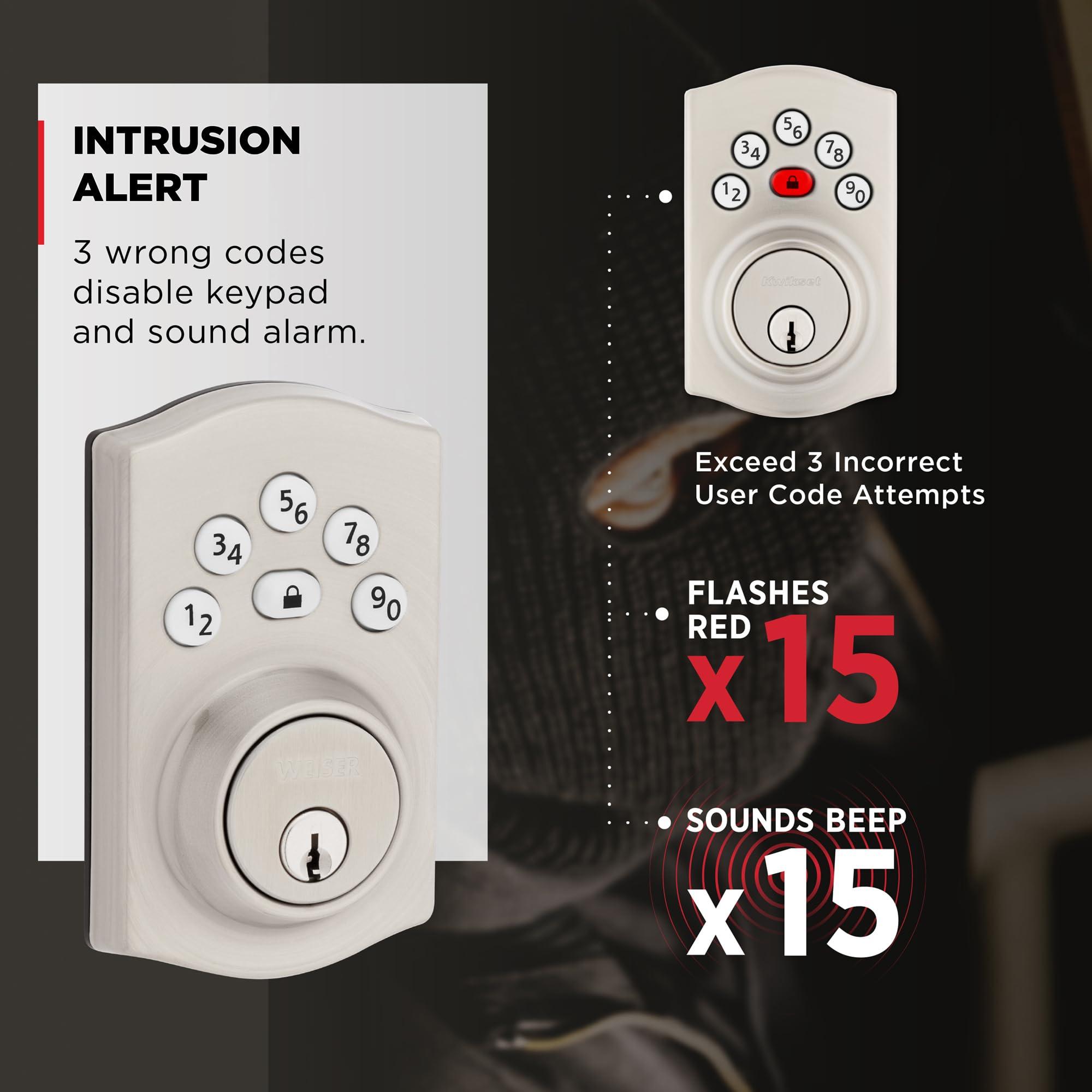Kwikset Powerbolt 240 5-Button Keypad Satin Nickel Traditional Electronic Deadbolt Door Lock, Featuring Convenient keyless Entry, Customizable User Codes and auto Locking - Image 7