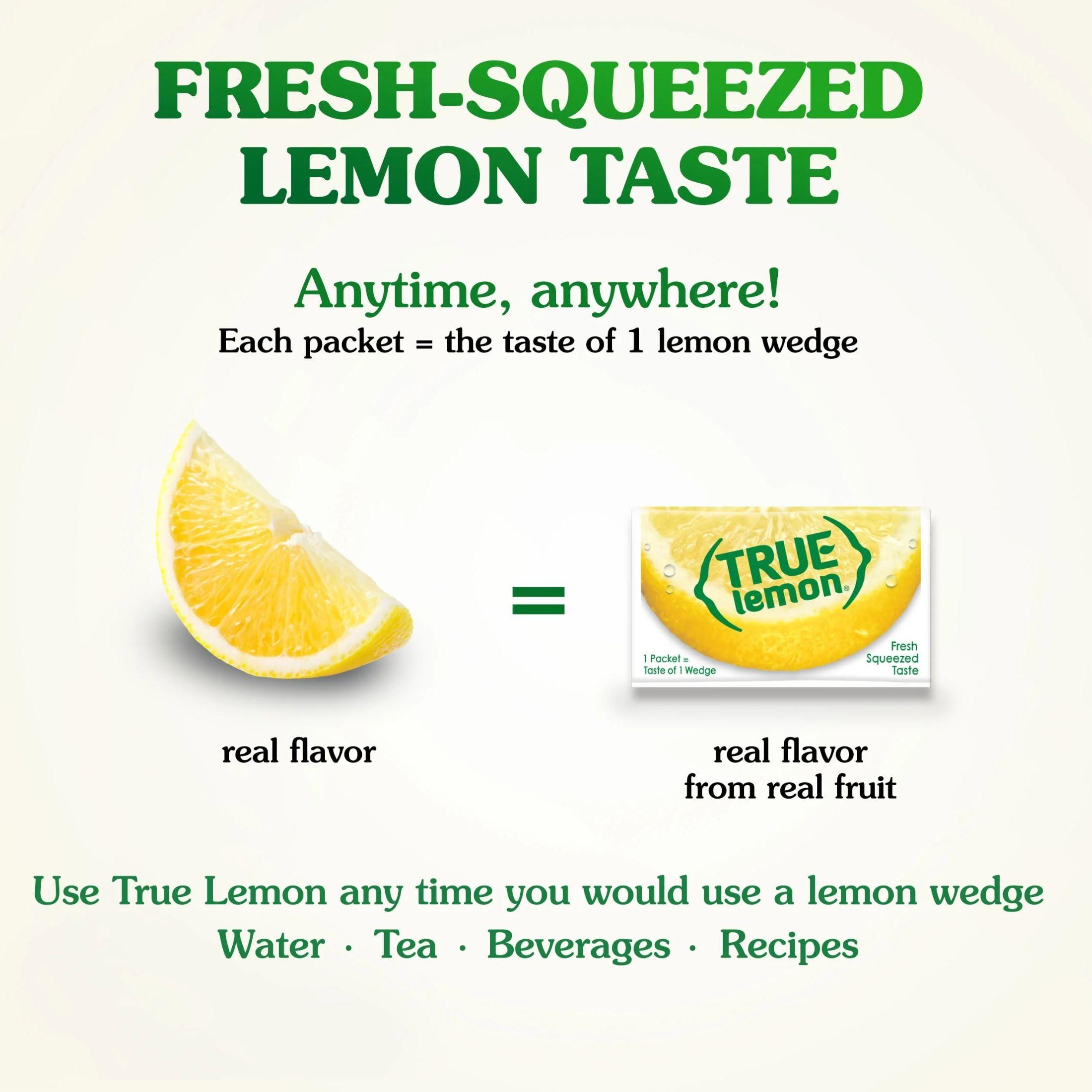 TRUE LEMON Water Enhancer, Bulk Dispenser, 100 Count (Pack of 1), 0 Calorie Drink Mix Packets For Water, Sugar Free Lemon Flavoring Powder Packets - Image 2