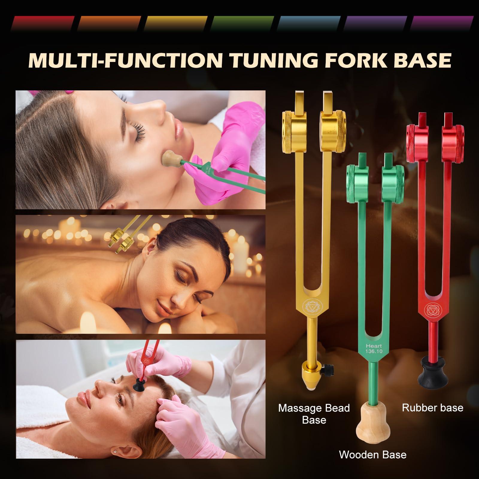 TENFLY Chakra Tuning Forks Set for Healing, 7 Chakra+1 Soul Purpose Weighted Tuning Forks for DNA Healing, Chakra, Sound Therapy etc, Multicolour(126.22 Hz, 136.1 Hz, 141.27 Hz, 172.06 Hz etc) - Image 5