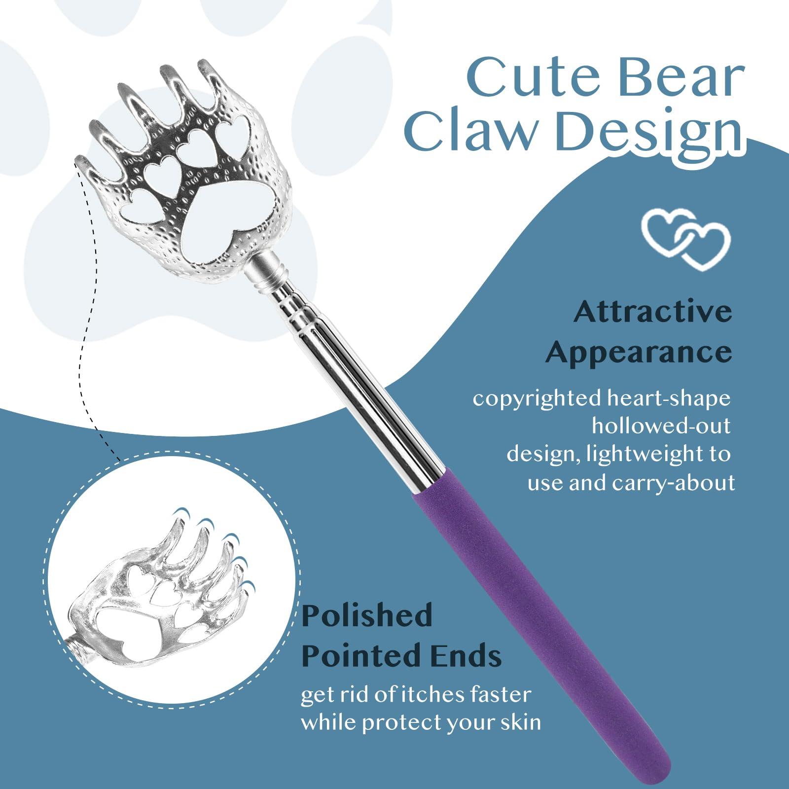 Plazuria (4-Pack) Portable Extendable Telescopic Bear Claws Metal Back Scratchers/Hand Massager/Backslap with Rubber Handles - Image 2