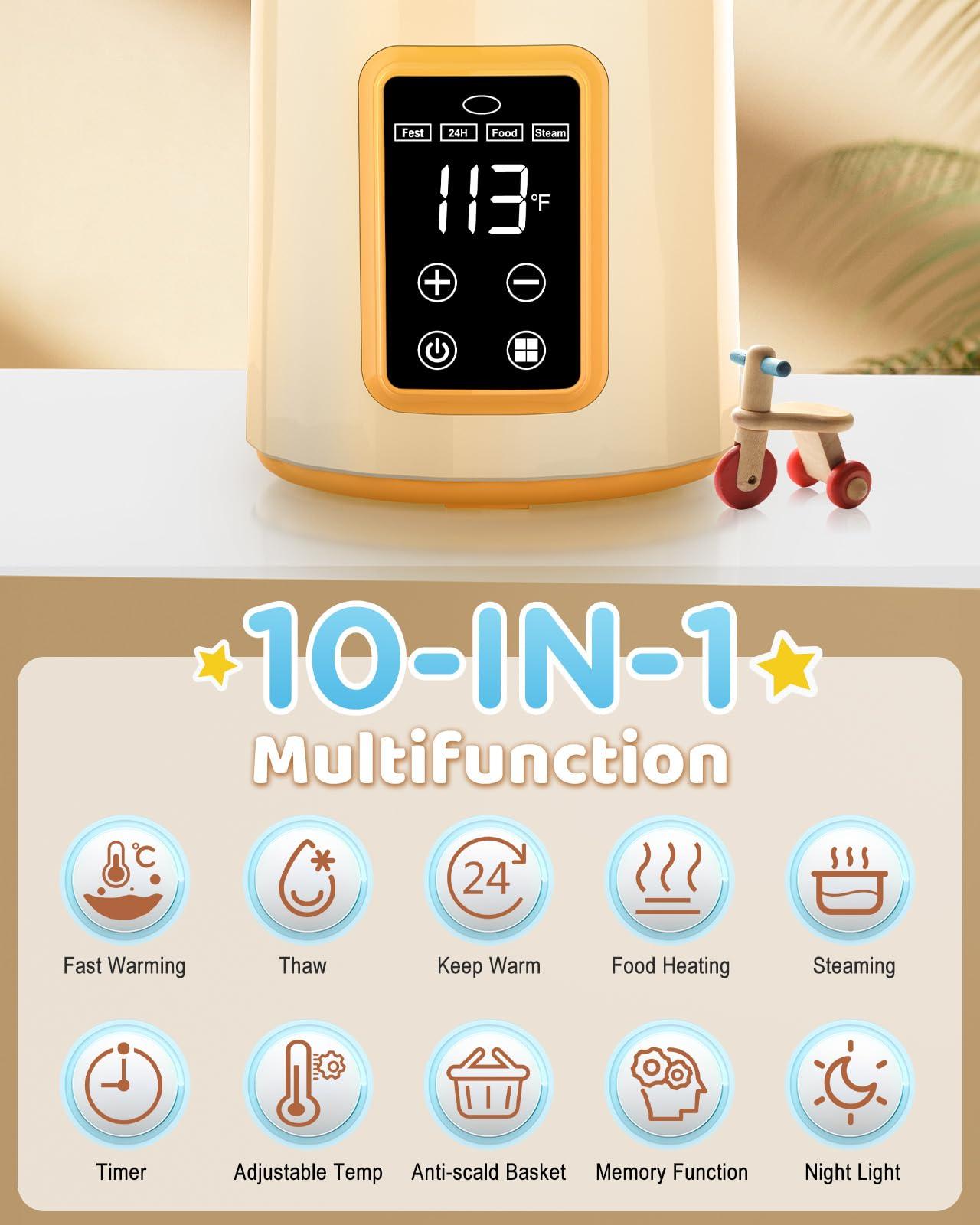 Bottle Warmer, Faster Heating Baby Milk Warmers for All Bottles with Accurate Temp Control Water Bath Tech and Auto Shut-Off, BPA-Free Multifunctional Bottle Warmer for Breastmilk and Formula - Image 6