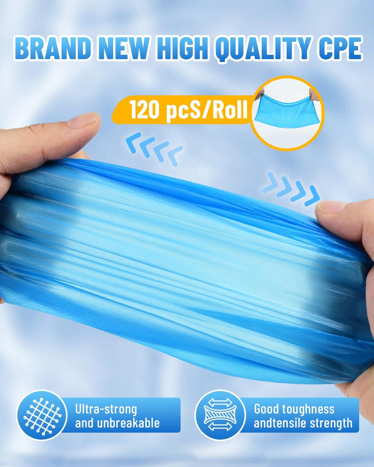 Shoe Covers Disposable-120 Pcs(60 pairs) Compact, Waterproof and Recyclable Shoe Booties Covers for Indoors,fits up to size 11 US Men and 13 US Women, Blue, Large - Image 4