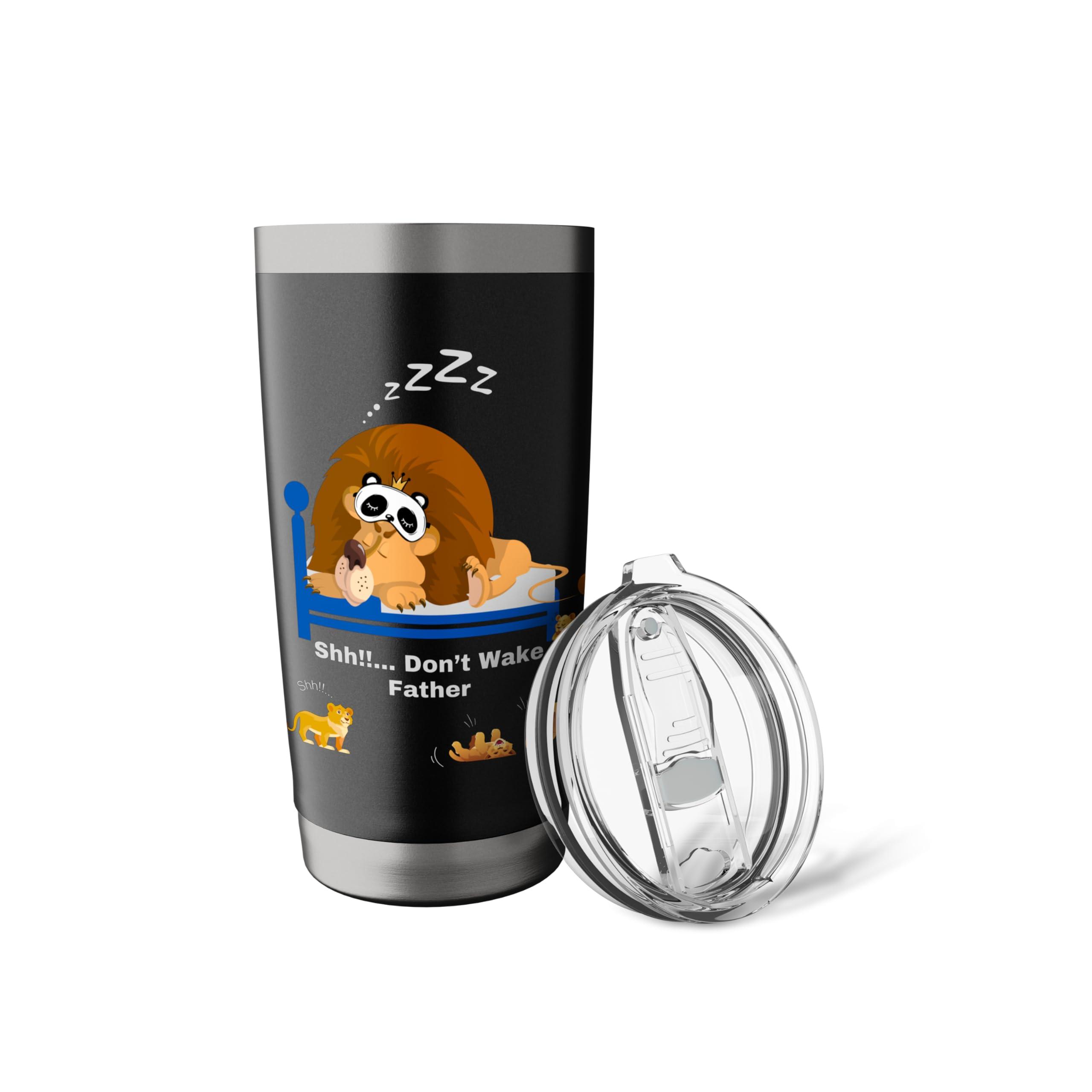 Lion Sleeping Father Gifts Father's Day Birthday Christmas Stainless Steel Insulated Tumbler - Image 6