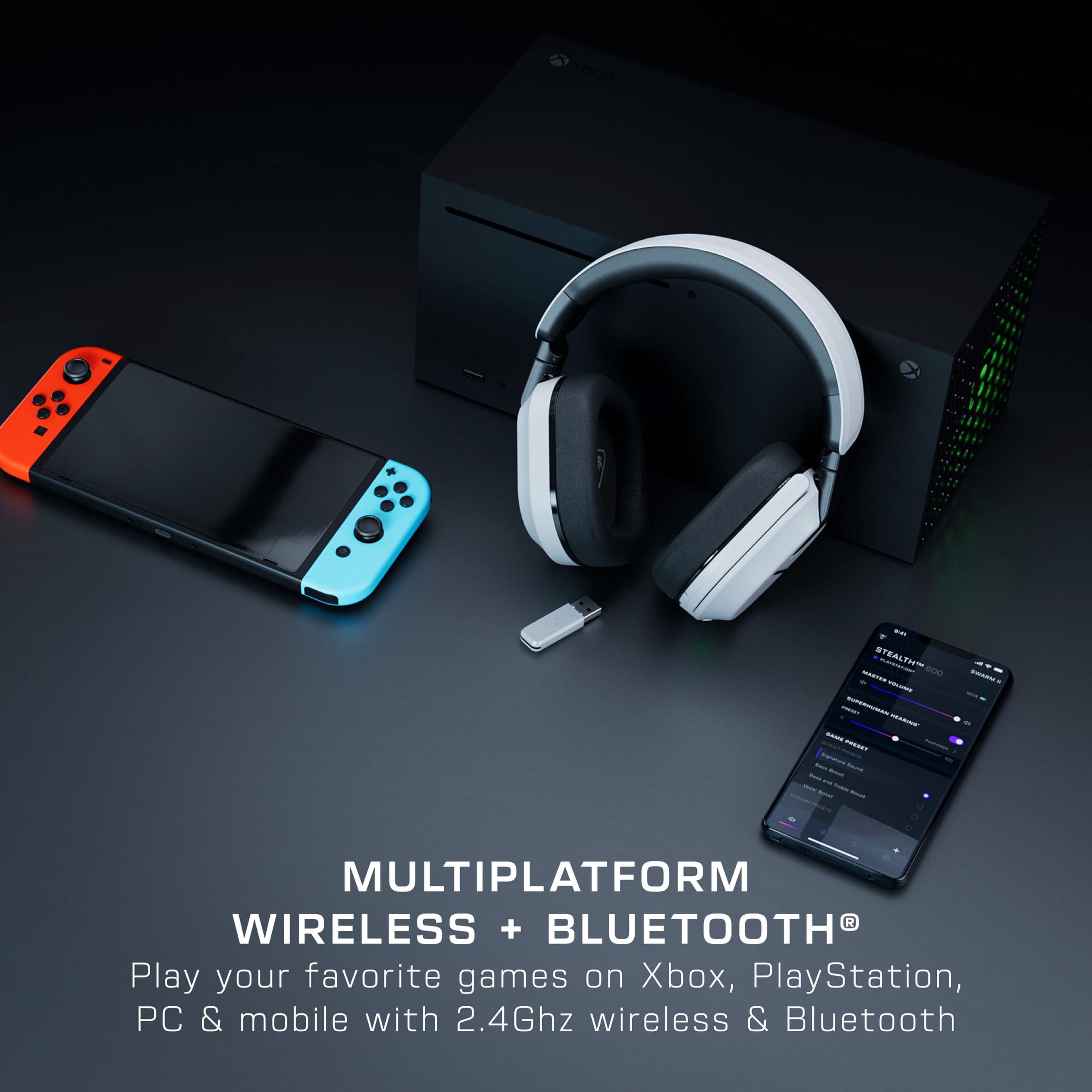 Turtle Beach Stealth 600 Wireless Multiplatform Amplified Gaming Headset for Xbox Series X|S, Xbox One, PC, PS5, PS4, & Mobile – Bluetooth, 80-Hr Battery, Noise-Cancelling Mic – White - Image 6
