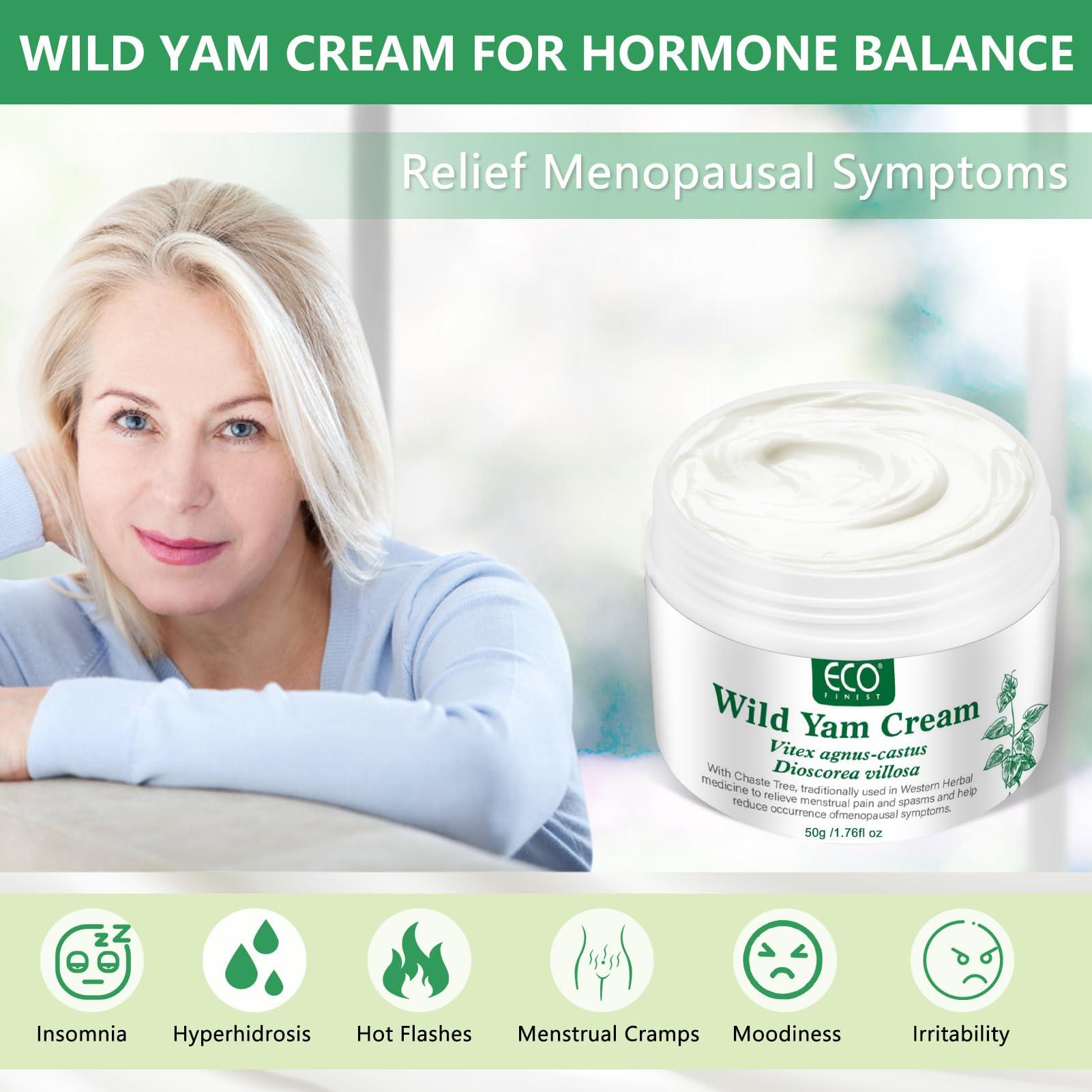 WFDL Wild Yam Cream for Hormone Balance, Organic Yam Cream with Chasteberry, Aloe & Vitamin E for Menopause Relief, Soothes Night Sweats & Hot Flashes, Eases Mood Swings (1.76 OZ) - Image 2