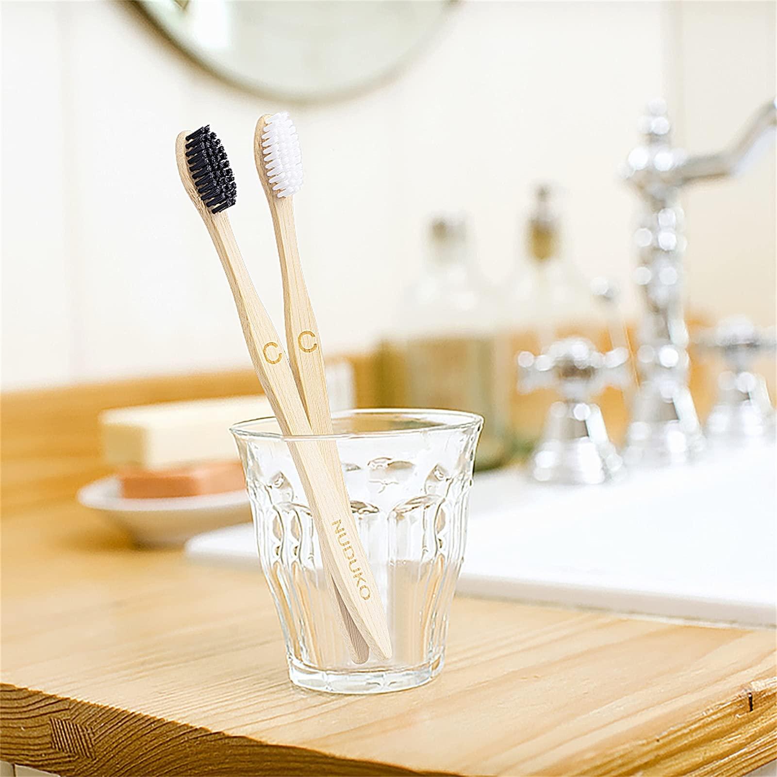 NUDUKO Biodegradable Bamboo Toothbrushes, 10 Piece BPA Free Soft Bristles Toothbrushes, Natural, Eco-Friendly, Green and Compostable - Image 4