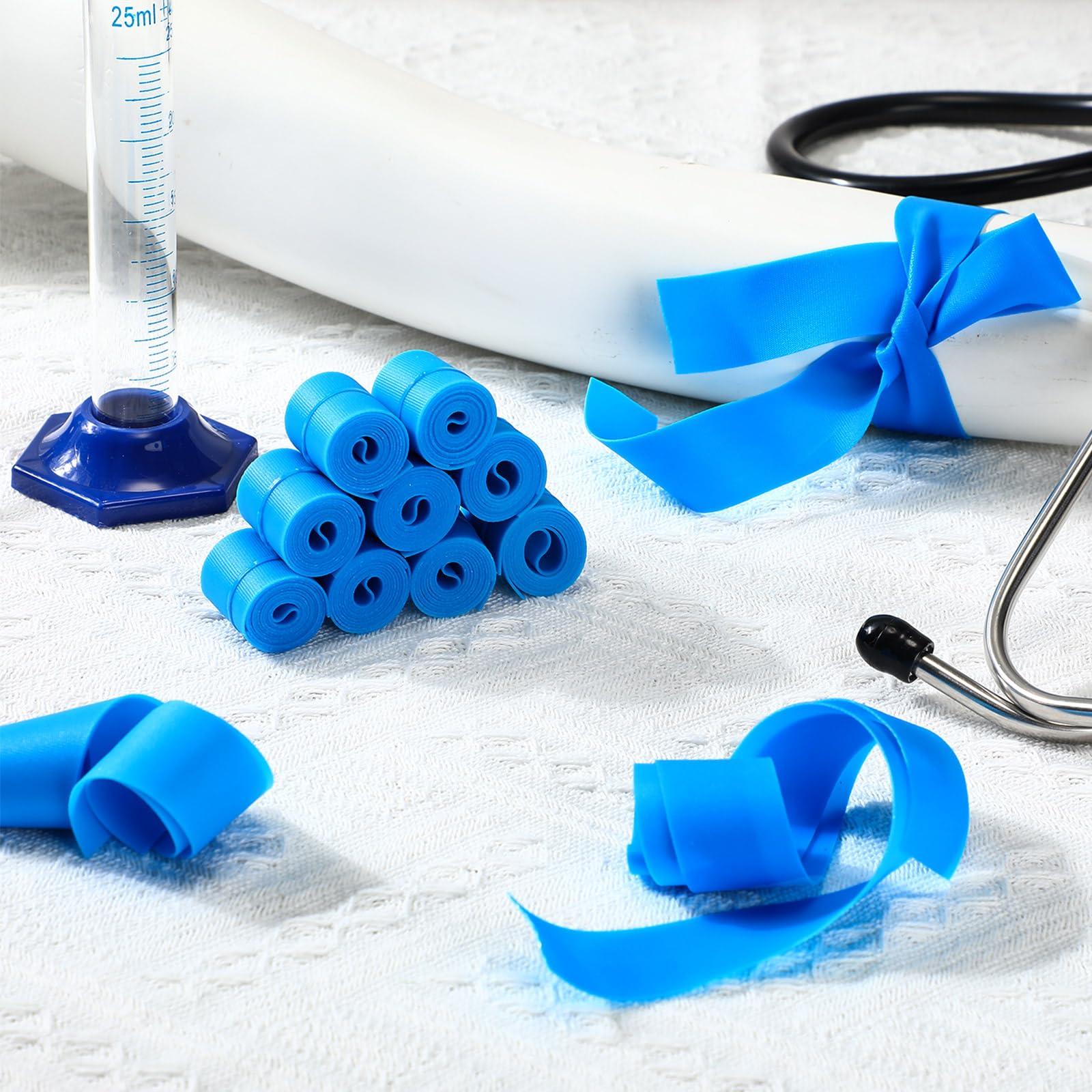 Timgle 500 Pack Disposable Tourniquet First Aid Elastic Tourniquets Bulk Latex Free Blue Medical Hemostatic Bandages Nursing Supplies Essentials for Outdoor Sport - Image 6