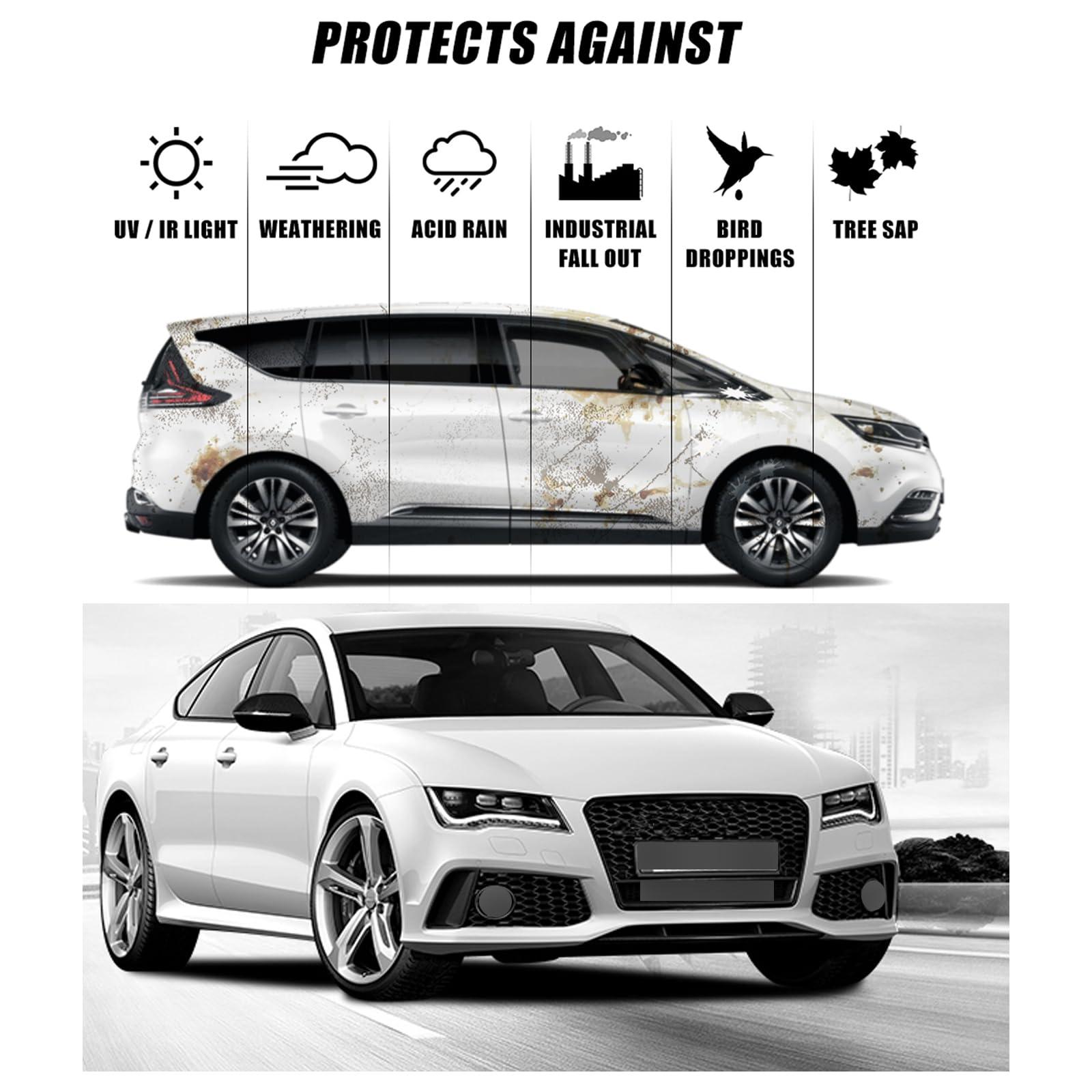 Autokcan Graphene Ceramic Coating(60ML), 10H Ceramic Coating for Cars, High Gloss Anti-Scratch Nano Coat Kit Hydrophbic Mirror Paint Protection 7 Years Prorection - Image 6