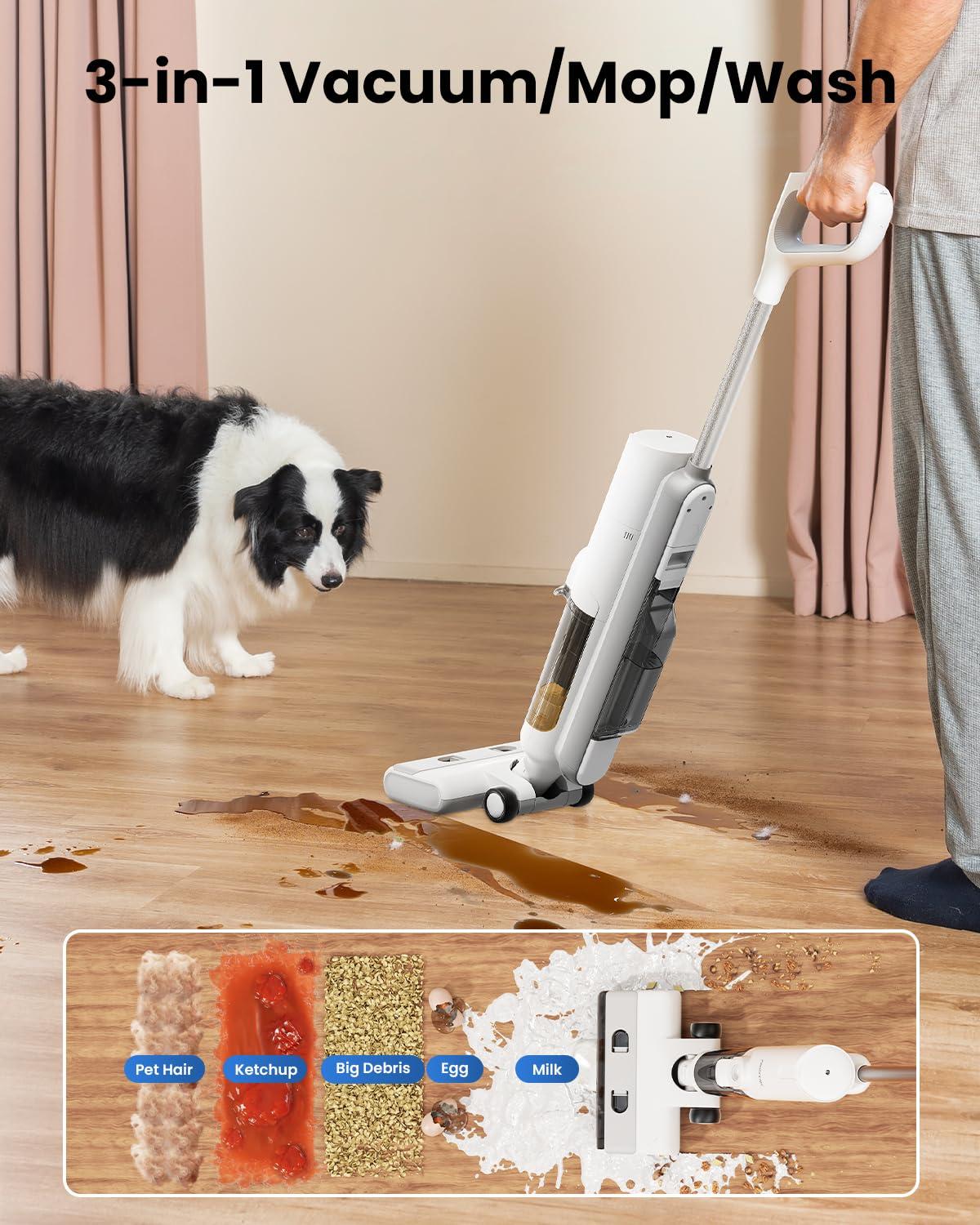 Proscenic F10 Pro Cordless Wet Dry Vacuum Cleaner, Vacuum and Mop Combo with One-Button Auto Self-Cleaning, 3-in-1 Vacuum Mop for Hard Floors, High-Capacity Dual Tanks, Edge Clean, Ease of Use - Image 2