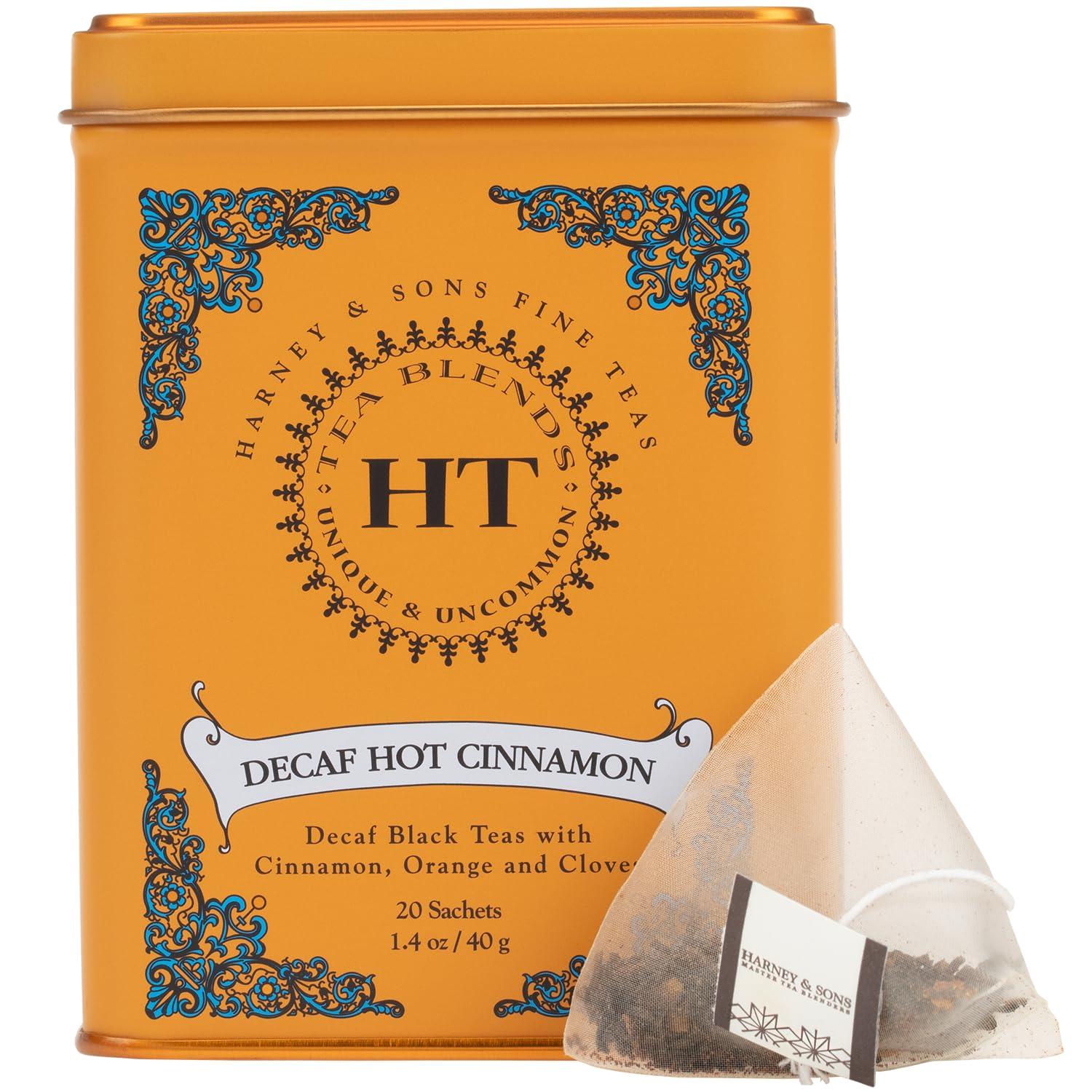 Harney and Sons Decaf Hot Cinnamon , Decaf Flavored Black 20 Sachets per Tin 1.4oz - Image 4